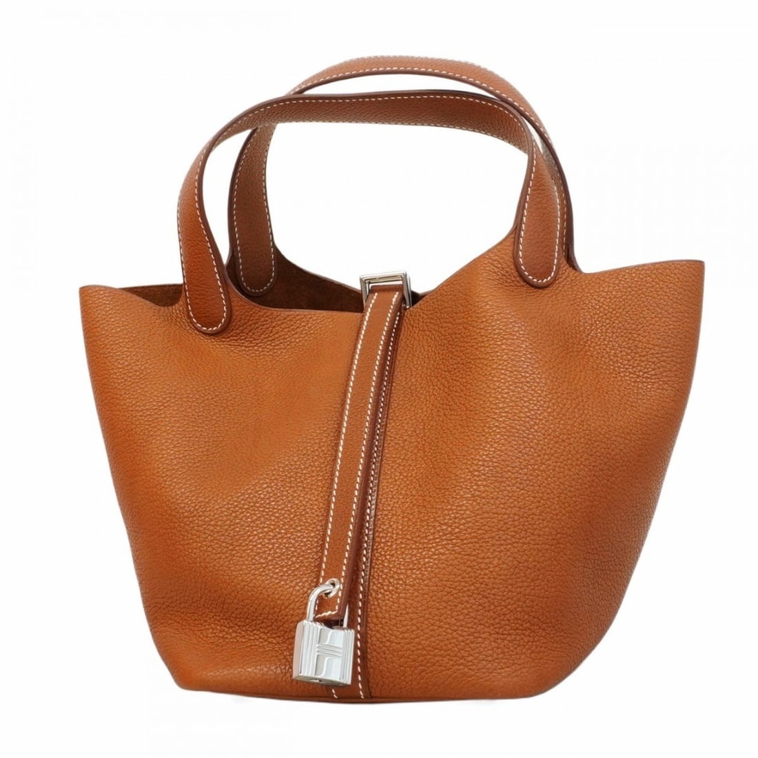 Hermes Hermès Picotin Lock PM Handbag, Barenia Faubourg, Women's, Double Stamp: --- Catalog ---Category: SizeSize (HxWxD): 18.5cm x 18cm x 13cm / 7.28'' x 7.08'' x 5.11''Category: DesignType: HandbagColor: FauveGender: WomenMaterial: Barenia leather Hardware Color: SilverCategory