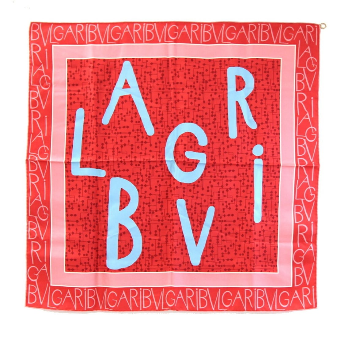 BVLGARI Scarf, Red and Light Blue, 100% Silk, Large Stole, Women's: --- Catalog ---Category: SizeSize (LxW): 66cm x 66cm / 25.98'' x 25.98''Category: DesignType: ScarfColor: Light blue, Red colorGender: WomenMaterial: Silk Category: GeneralBrand: BvlgariCountry of Ori