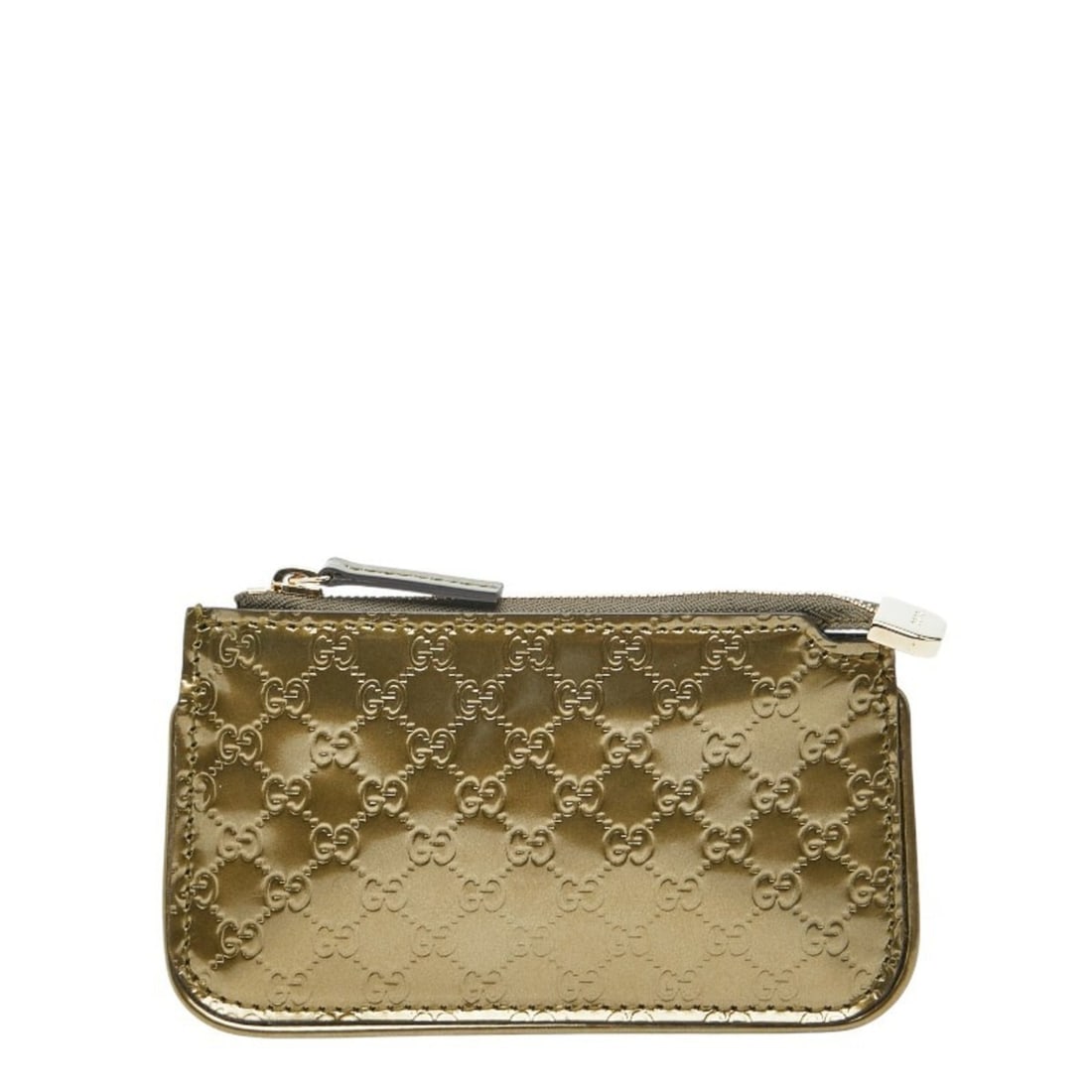 Gucci Micro Guccissima Wallet/Coin Case 233133 Gold Patent Leather Women's GUCCI: --- Catalog ---Category: SizeSize (HxWxD): 7cm x 13cm x 3.00mm / 2.75'' x 5.11'' x 0.11''Category: DesignType: Coin purse/coin caseColor: GoldGender: WomenMaterial: Patent leather , Micro GG leather C