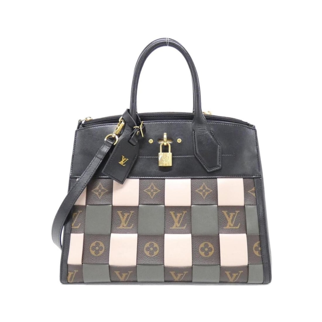 Louis Vuitton City Steamer MM M57222 Handbag: --- Catalog ---Category: SizeSize (HxWxD): 26cm x 31cm x 14cm / 10.23'' x 12.2'' x 5.51''Category: DesignType: HandbagColor: BlackGender: Women,MenMaterial: Coated canvas , Leather Leather/Fur Type: C