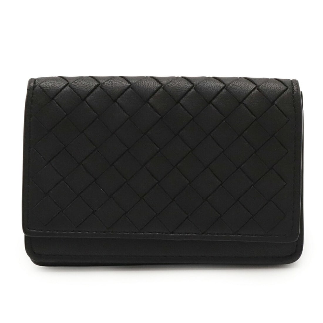BOTTEGA VENETA Intrecciato card case, business holder, and pass case in black leather (174646): --- Catalog ---Category: DesignType: Card caseColor: BlackGender: Women,MenMaterial: Leather Category: GeneralLine: IntrecciatoBrand: Bottega VenetaCategory: Physical PropertiesSize (HxWxD): 7.5cm x 1