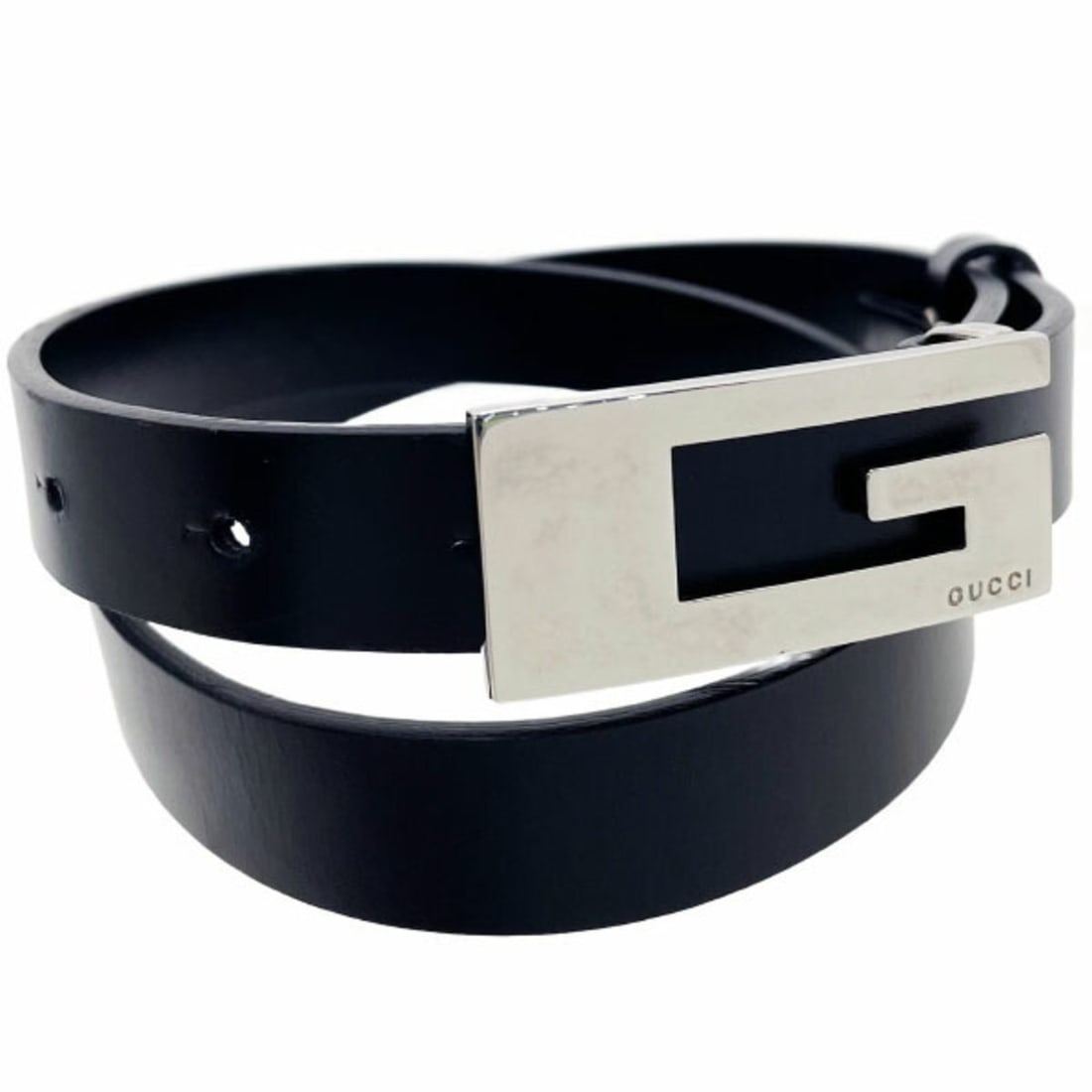 Gucci G Belt, Women's, Black Leather with Silver Buckle, Size 70cm, 036 1493, GUCCI Mark, Hardware,: --- Catalog ---Category: SizeLength: 68cm - 73cm / 26.77'' - 28.74''Category: DesignType: Standard beltColor: BlackGender: WomenMaterial (Strap): Leather Category: GeneralMPN: 036 1493Brand: GucciCoun