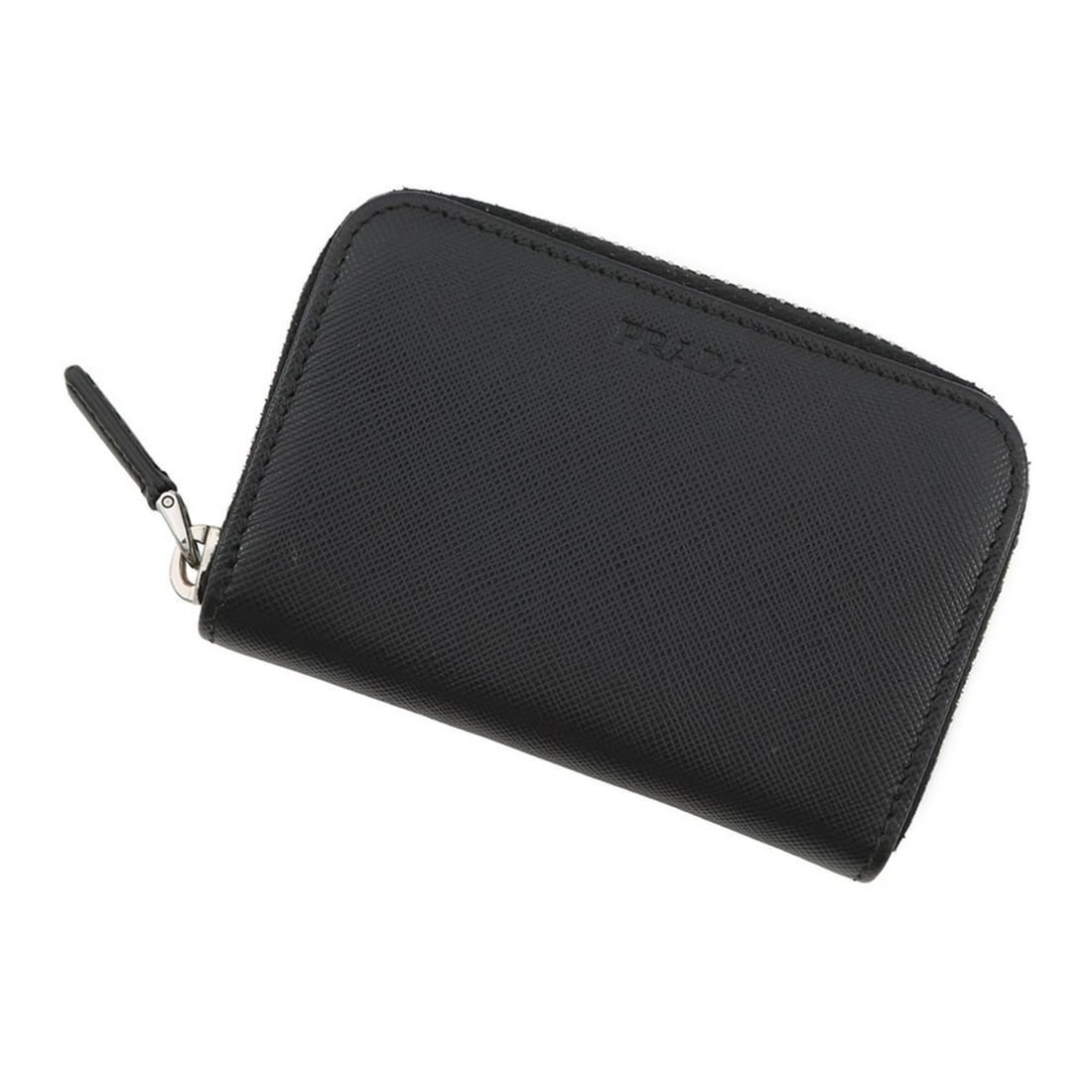 Prada Saffiano Leather Coin Case, Black, 2M1358: --- Catalog ---Category: SizeSize (HxWxD): 7.5cm x 11cm / 2.95'' x 4.33''Category: DesignType: Coin purse/coin caseColor: BlackGender: Women,MenMaterial: Leather Category: GeneralBrand: PradaCountry o