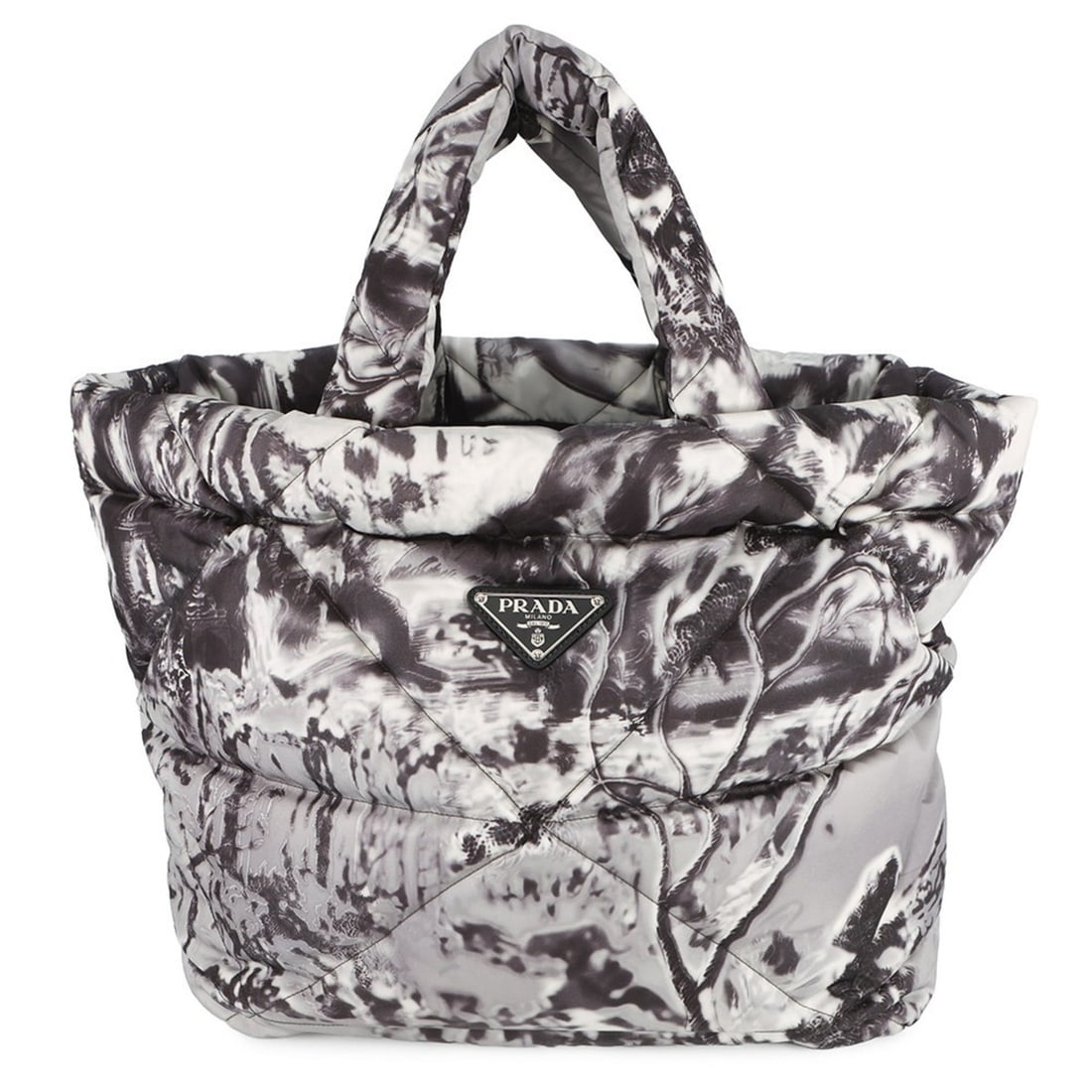 Prada Re-Nylon Padded Print Quilted Nylon Tote Bag 2VG082 PRADA: --- Catalog ---Category: SizeSize (HxWxD): 32cm x 37cm x 21cm / 12.59'' x 14.56'' x 8.26''Category: DesignType: Tote bagColor: GrayGender: WomenMaterial: Nylon Category: GeneralBrand: PradaCountry of