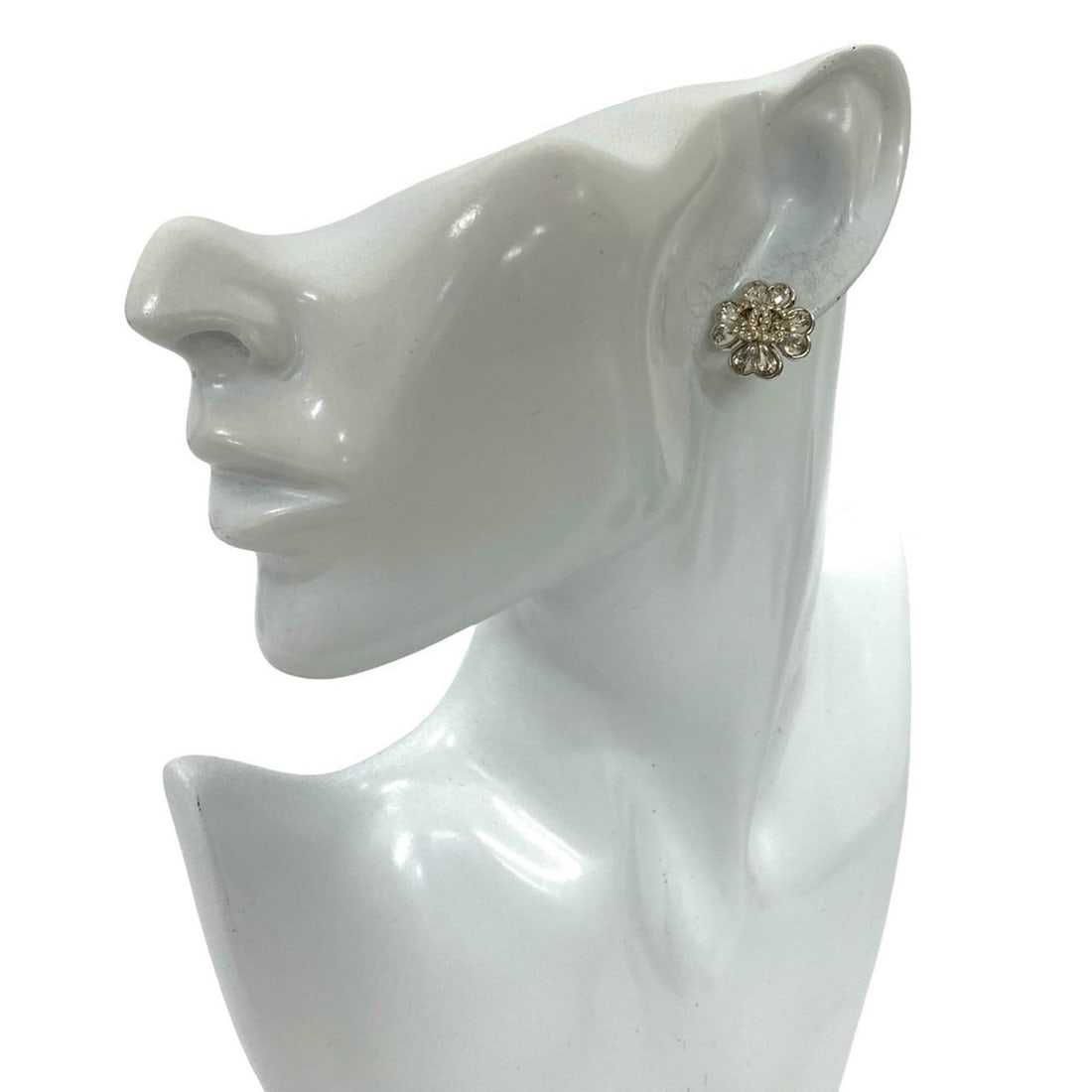 CHANEL Coco Mark motif rhinestone plated earrings in silver 33096: --- Catalog ---Category: SizeSize (HxWxD): 16.00mm x 16.00mm / 0.63'' x 0.63''Category: DesignType: Stud earringsColor: SilverStone: RhinestoneGender: WomenMaterial: AlloyCategory: GeneralBrand: Chane