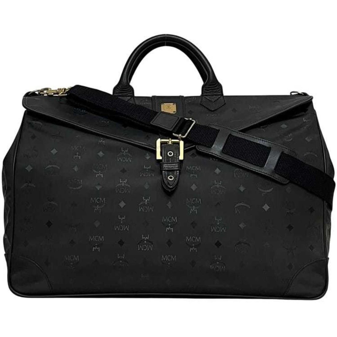 MCM 2-Way Boston Bag ec-24708 Black Visetos PVC Leather with Flap, Black, Men's and Women's Shoulder: --- Catalog ---Category: SizeSize (HxWxD): 38cm x 52cm x 20.5cm / 14.96'' x 20.47'' x 8.07''Strap Length: 74.5cm - 110cm / 29.33'' - 43.3''Category: DesignType: Boston bag, Shoulder bagColor: BlackGen