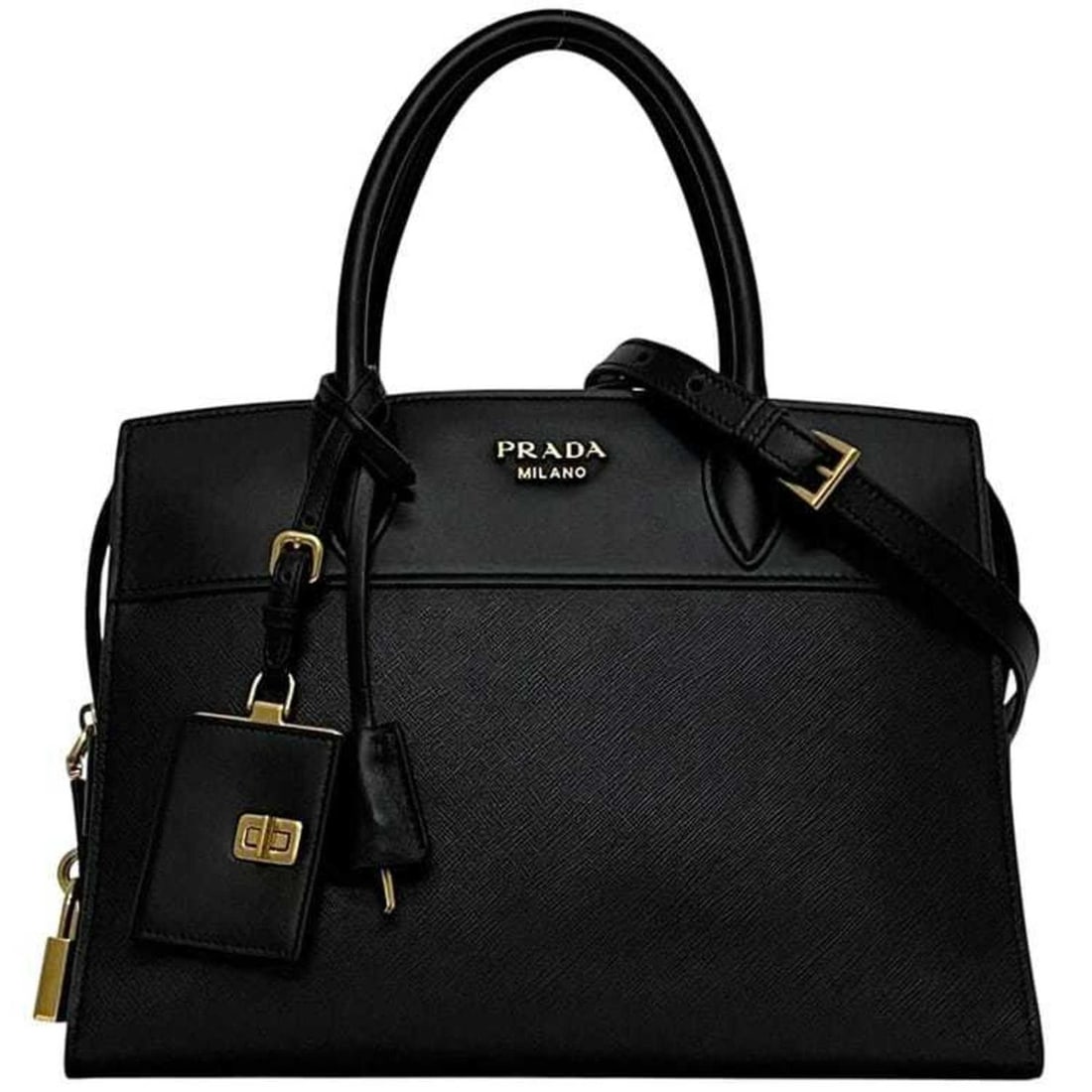 Prada Esplanade 2-Way Bag f-24853 Black NERO 1BA046 Leather 117 D PRADA Freestanding Shoulder: --- Catalog ---Category: SizeSize (HxWxD): 22.5cm x 30cm x 15.5cm / 8.85'' x 11.81'' x 6.1''Strap Length: 110cm - 120cm / 43.3'' - 47.24''Category: DesignType: Handbag, Shoulder bagColor: Black, NeroG