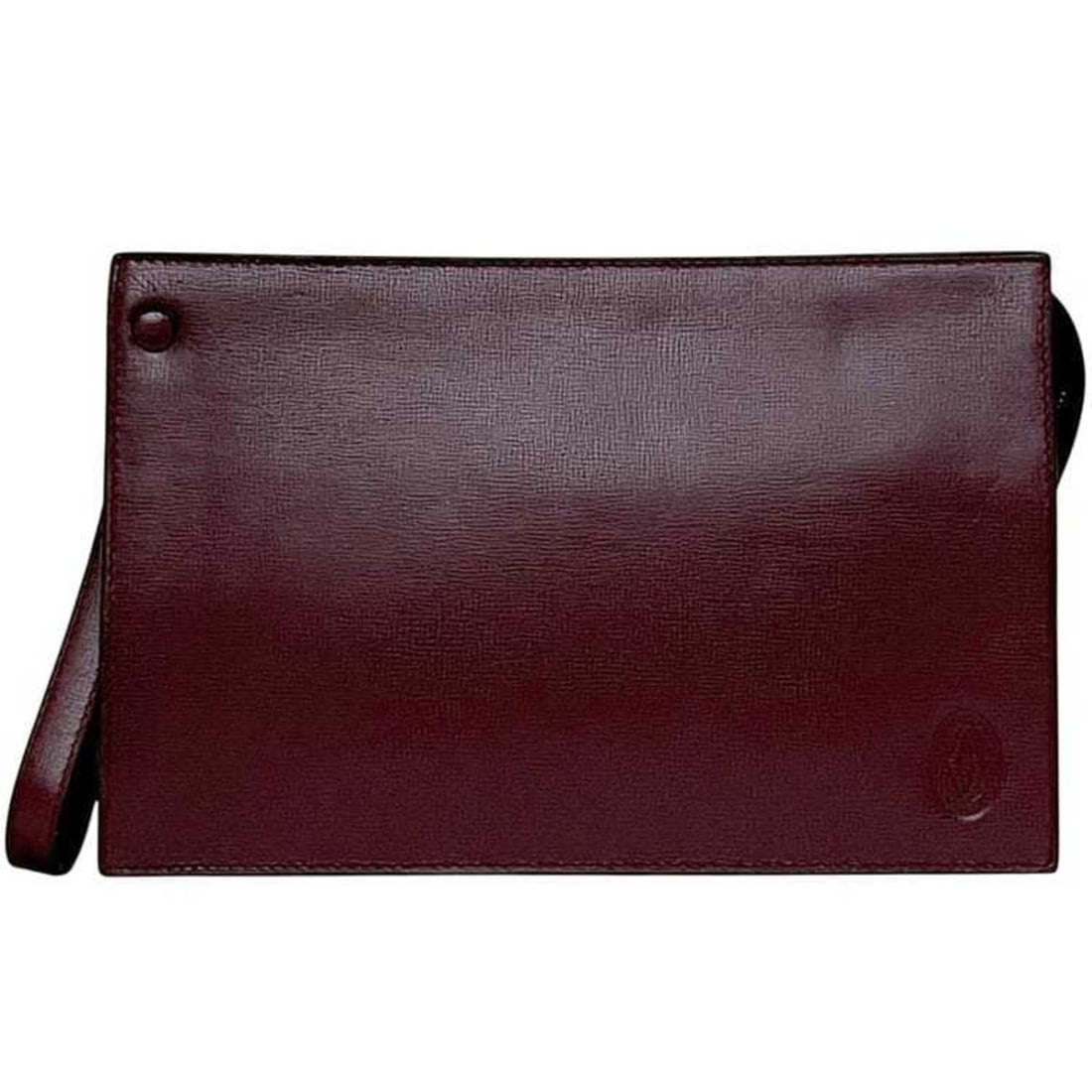 Cartier Second Bag ec-24808 Bordeaux Must Clutch Leather Strap Grained Red Wine Men's: --- Catalog ---Category: SizeSize (HxWxD): 17.5cm x 26.5cm x 5cm / 6.88'' x 10.43'' x 1.96''Category: DesignType: Clutch bagColor: BordeauxGender: MenMaterial: Leather Category: GeneralLine: MustBrand