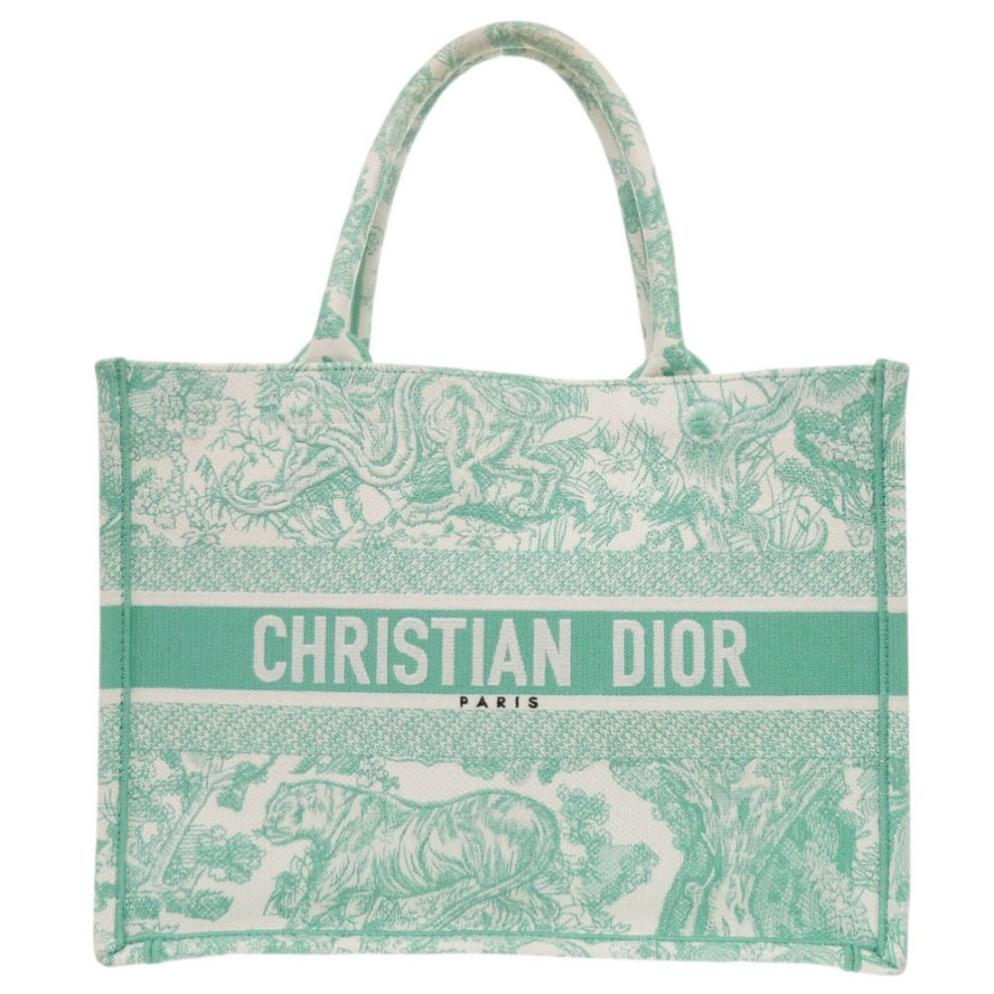 Christian Dior Excellent condition Dior Book Tote Medium Toile de Jouy embroidered canvas mint green: --- Catalog ---Category: SizeSize (HxWxD): 27cm x 36cm x 16cm / 10.62'' x 14.17'' x 6.29''Category: DesignType: Tote bagColor: GreenGender: WomenMaterial: Canvas Category: GeneralBrand: Christian Dior