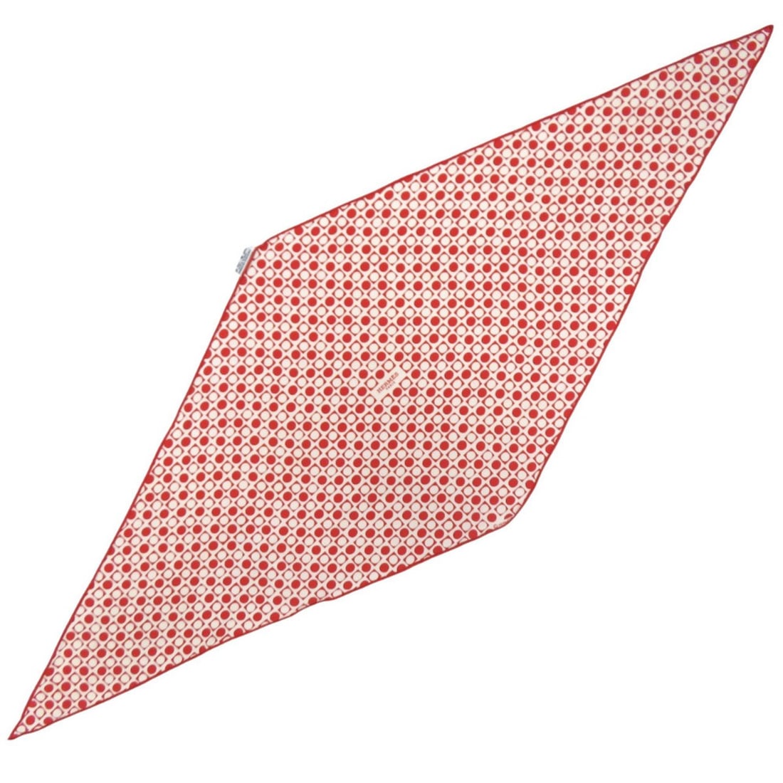 Hermes Excellent condition Hermès Losange PM polka dot silk scarf/muffler in red (product number: --- Catalog ---Category: SizeSize (LxW): 96cm x 34cm / 37.79'' x 13.38''Category: DesignType: ScarfColor: Red color, WhiteGender: WomenMaterial: Silk Category: GeneralBrand: HermesCountry of Origin: F