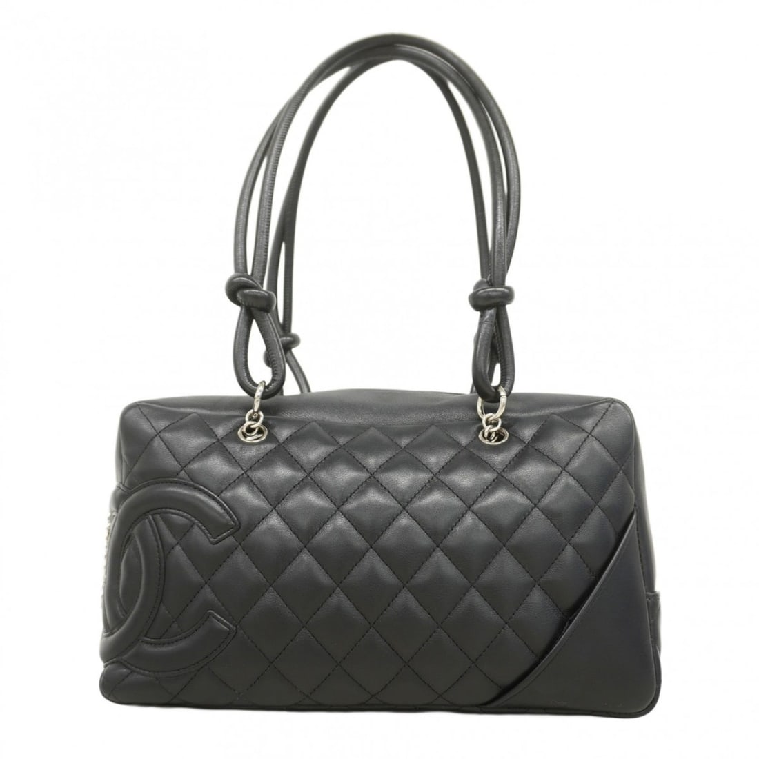 Chanel Cambon Shoulder Bag, Lambskin, Black, Women's, P2066275: --- Catalog ---Category: SizeSize (HxWxD): 16cm x 27cm x 10cm / 6.29'' x 10.62'' x 3.93''Category: DesignType: Shoulder bagColor: BlackGender: WomenMaterial: Leather Hardware Color: SilverLeather/Fur