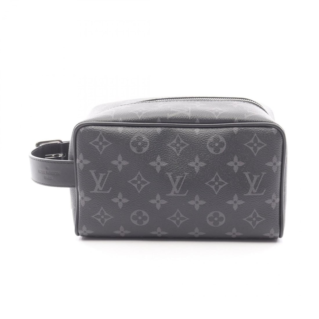 Louis Vuitton Locker Dopp Kit Clutch Bag in Coated Canvas and Leather, Monogram Eclipse, Men's,: --- Catalog ---Category: SizeSize (HxWxD): 13cm x 22cm x 11cm / 5.11'' x 8.66'' x 4.33''Category: DesignType: Clutch bag, PouchColor: Black, Monogram EclipseGender: Men,WomenMaterial: Coated canvas ,