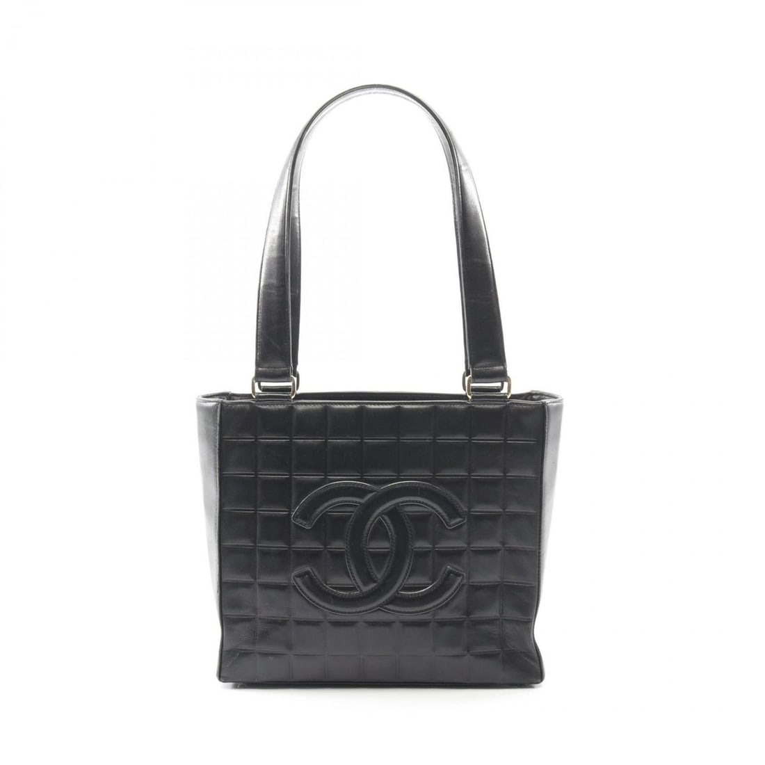 CHANEL Chocobar Tote Bag, Lambskin Leather, Women's, Black, A17809: --- Catalog ---Category: SizeSize (HxWxD): 21.5cm x 24cm x 8cm / 8.46'' x 9.44'' x 3.14''Category: DesignType: Tote bagColor: BlackGender: WomenMaterial: Leather Leather/Fur Type: LambskinCategory: Ge