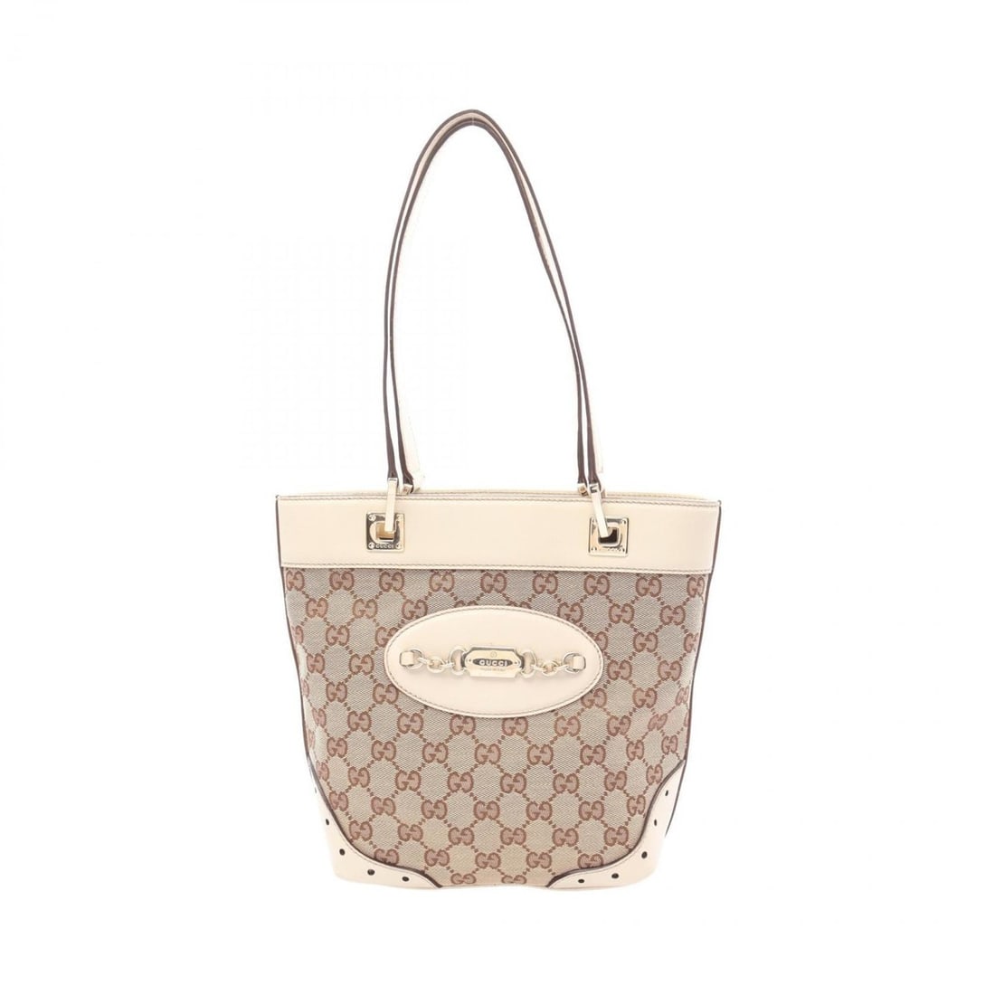 Gucci GG Canvas Tote Bag, and Leather, Women's, Beige Ivory, 145994: --- Catalog ---Category: SizeSize (HxWxD): 23.5cm x 18cm x 10.5cm / 9.25'' x 7.08'' x 4.13''Category: DesignType: Tote bagColor: Beige, IvoryGender: WomenMaterial: GG canvas , Leather Category: Genera