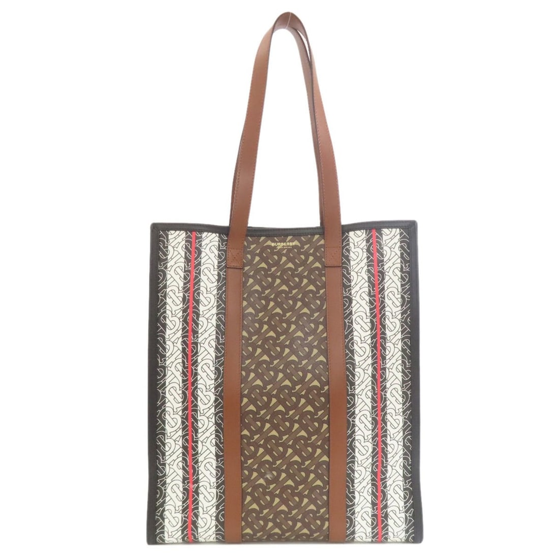 Burberry TB logo pattern tote bag PVC Women's BURBERRY: --- Catalog ---Category: SizeSize (HxWxD): 39cm x 34cm x 14cm / 15.35'' x 13.38'' x 5.51''Category: DesignType: Tote bagColor: Black, Brown, WhiteGender: WomenMaterial: PVC Category: GeneralBrand: Bur