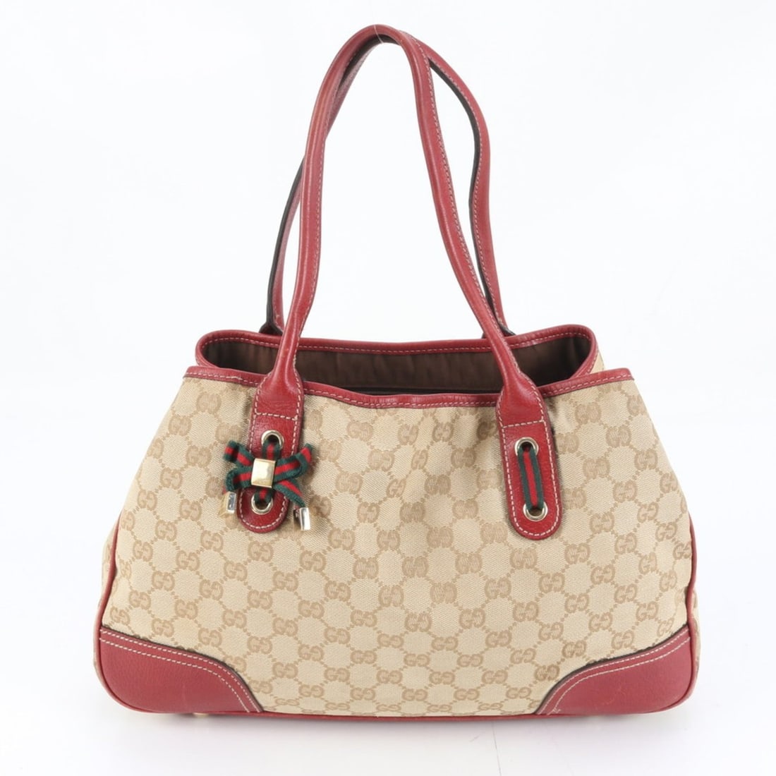 Gucci GG Canvas Princess 163805 Leather Tote Bag Shoulder Handbag Women's: --- Catalog ---Category: SizeSize (HxWxD): 22cm x 36cm x 9cm / 8.66'' x 14.17'' x 3.54''Strap Length: 48cm / 18.89''Category: DesignType: Handbag, Shoulder bag, Tote bagColor: Beige, Red colorGender: