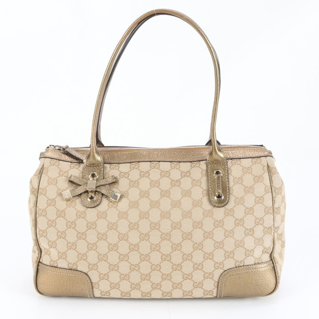 Gucci GG Canvas Princess 177053 Leather Tote Bag Shoulder Handbag Women's: --- Catalog ---Category: SizeSize (HxWxD): 22cm x 37cm x 12cm / 8.66'' x 14.56'' x 4.72''Strap Length: 52cm / 20.47''Category: DesignType: Handbag, Shoulder bag, Tote bagColor: Beige, GoldGender: Wome