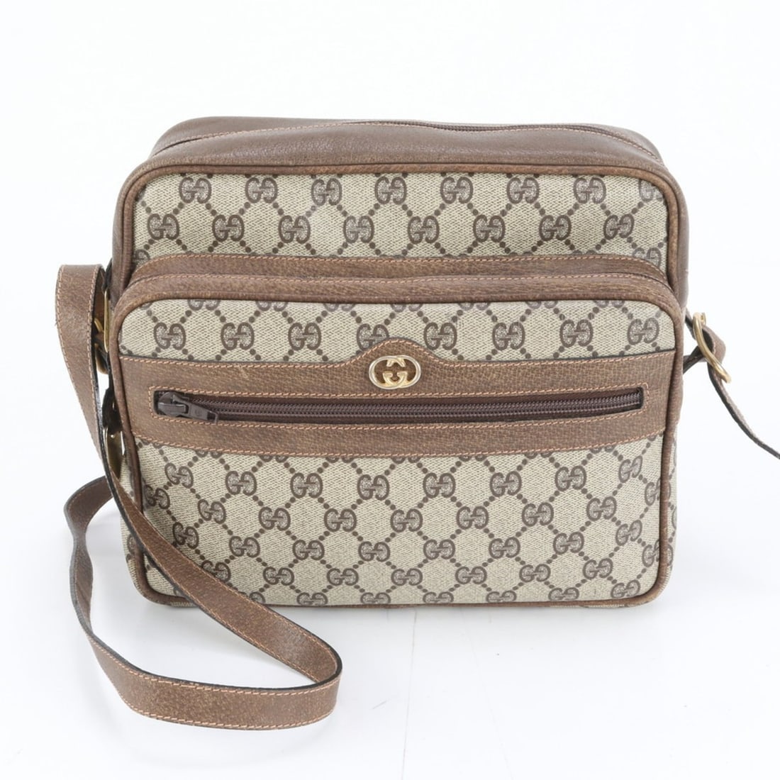 Gucci GG Supreme Leather Shoulder Bag/Handbag Brown Women's: --- Catalog ---Category: SizeSize (HxWxD): 22cm x 25cm x 10cm / 8.66'' x 9.84'' x 3.93''Strap Length: 110cm / 43.3''Category: DesignType: Handbag, Shoulder bagColor: BrownGender: WomenMaterial: Leathe