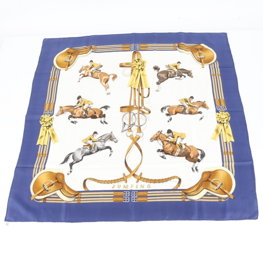 Hermes Hermès Carre 90 JUMPING Jumping Scarf/Muffler Silk C Mark Stole Women's (1 of 16)