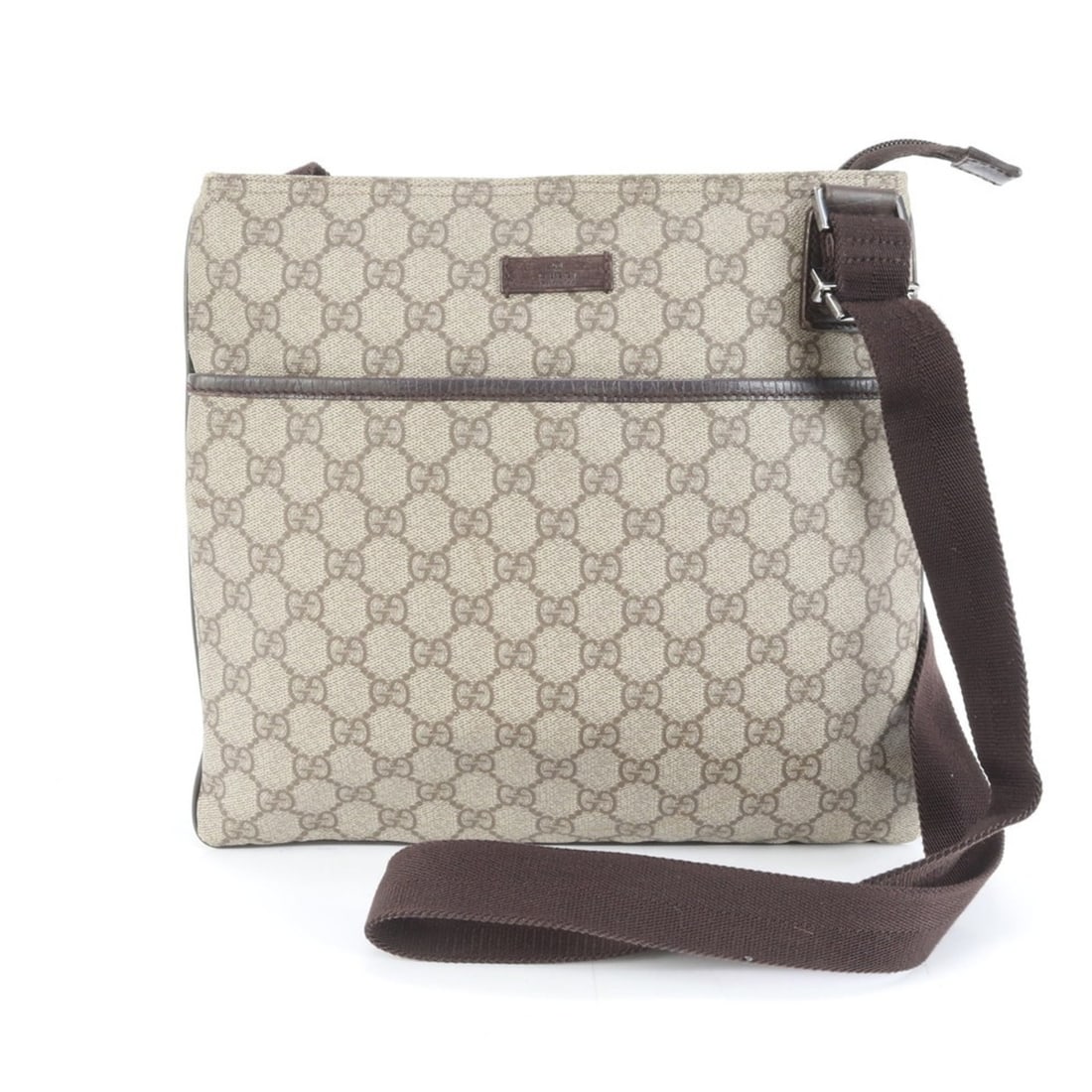 Gucci GG Supreme 141626 Leather Shoulder Bag/Messenger Tote Bag for Men: --- Catalog ---Category: SizeSize (HxWxD): 26cm x 29cm x 1cm / 10.23'' x 11.41'' x 0.39''Category: DesignType: Shoulder bag, Tote bagColor: BrownGender: MenMaterial: Leather , Coated canvas Category: