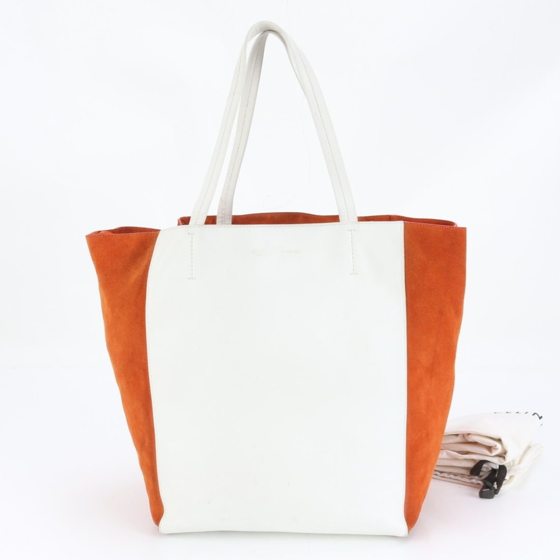 Celine Horizontal Cabas Leather Tote Bag Shoulder Handbag Women's: --- Catalog ---Category: SizeSize (HxWxD): 34cm x 27cm x 19cm / 13.38'' x 10.62'' x 7.48''Category: DesignType: Handbag, Shoulder bag, Tote bagColor: Orange, WhiteGender: WomenMaterial: Leather Catego