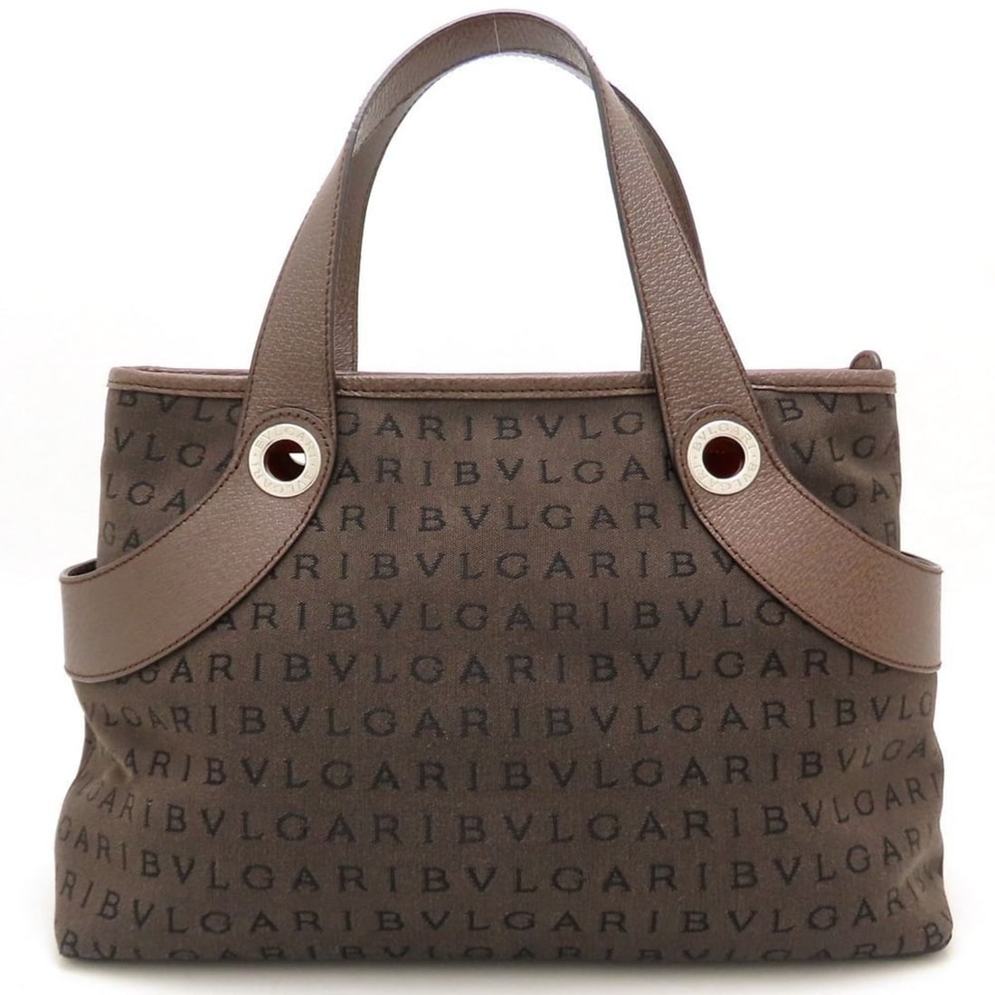 BVLGARI Bvlgari Mania Handbag, Canvas and Leather, Brown, Women's, 353013: --- Catalog ---Category: SizeSize (HxWxD): 21cm x 32cm x 12cm / 8.26'' x 12.59'' x 4.72''Category: DesignType: HandbagColor: BrownGender: WomenMaterial: Canvas , Leather Category: GeneralBrand: Bvlgar