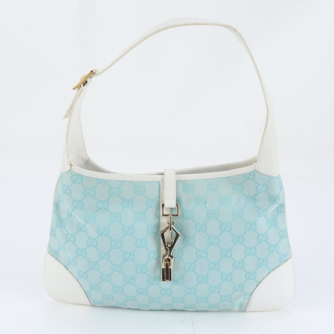 Gucci GG Canvas Kandinsky 001 4057 Leather Shoulder Bag/Handbag for Women: --- Catalog ---Category: SizeSize (HxWxD): 21cm x 34cm x 1cm / 8.26'' x 13.38'' x 0.39''Category: DesignType: Handbag, Shoulder bagColor: Light blue, WhiteGender: WomenMaterial: Leather , Canvas Categ