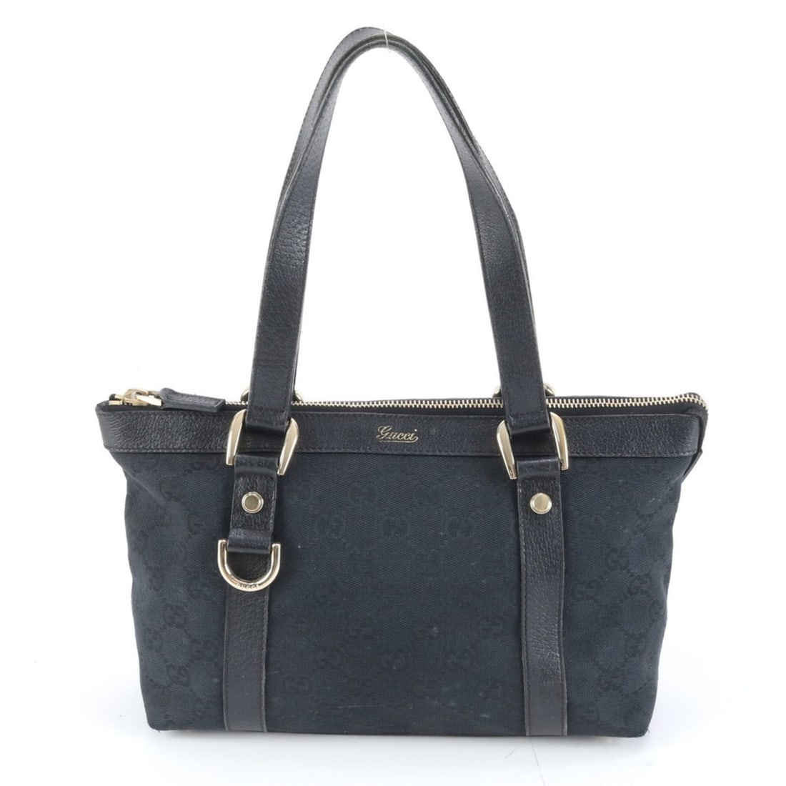 Gucci GG Canvas Abbey 141471 Leather Tote Bag Shoulder Handbag Black Women's: --- Catalog ---Category: SizeSize (HxWxD): 17cm x 24cm x 10cm / 6.69'' x 9.44'' x 3.93''Category: DesignType: Handbag, Shoulder bag, Tote bagColor: BlackGender: WomenMaterial: Leather , Canvas Categor