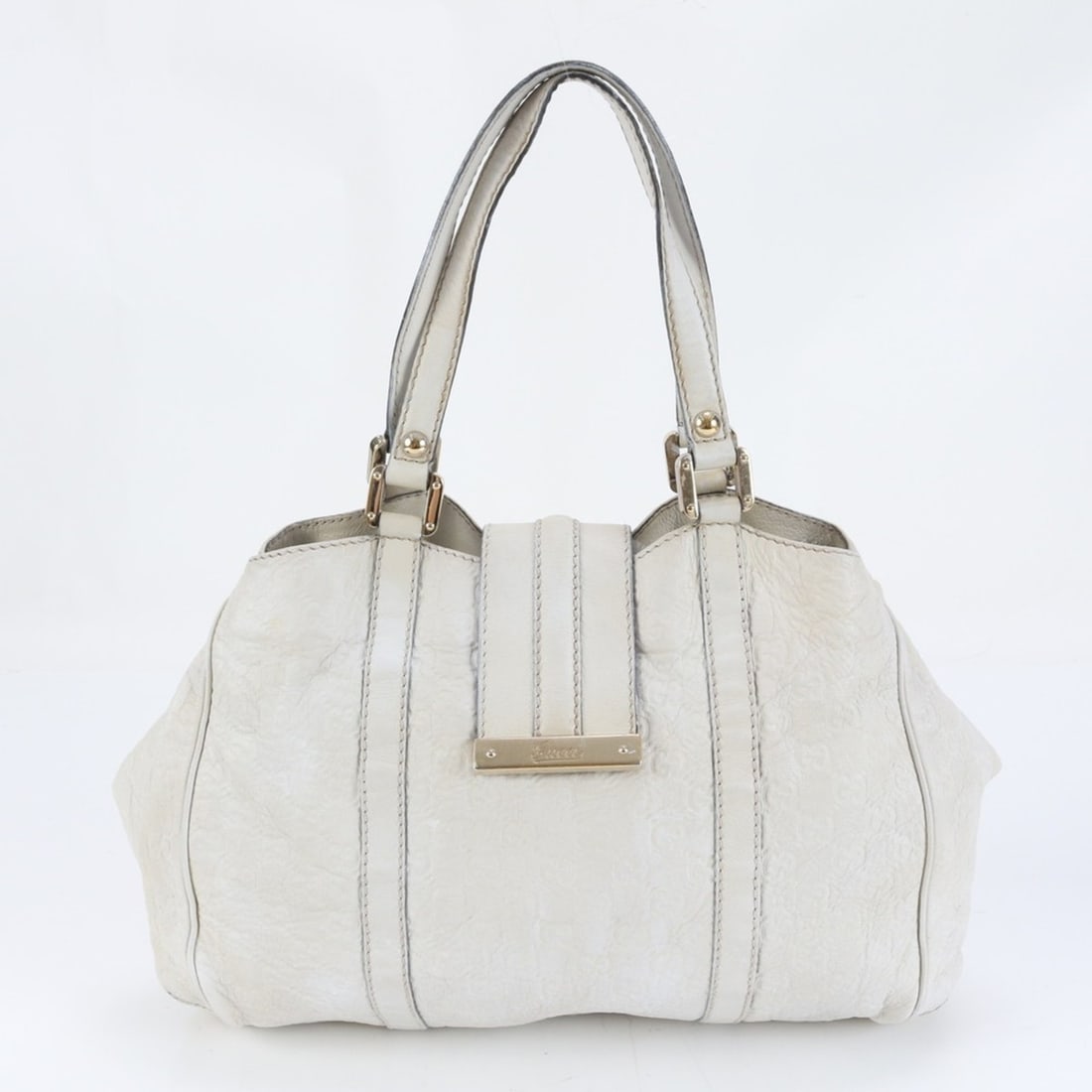 Gucci Guccissima 233609 Leather Tote Bag Shoulder Handbag Women's: --- Catalog ---Category: SizeSize (HxWxD): 30cm x 40cm x 15cm / 11.81'' x 15.74'' x 5.9''Category: DesignType: Handbag, Shoulder bag, Tote bagColor: IvoryGender: WomenMaterial: Leather Category: Gener