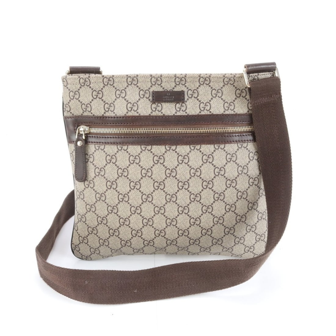 Gucci GG Supreme 295257 Leather Messenger Shoulder Bag Brown Men's: --- Catalog ---Category: SizeSize (HxWxD): 25cm x 28cm x 2cm / 9.84'' x 11.02'' x 0.78''Category: DesignType: Shoulder bagColor: BrownGender: MenMaterial: Leather , Coated canvas Category: GeneralBran