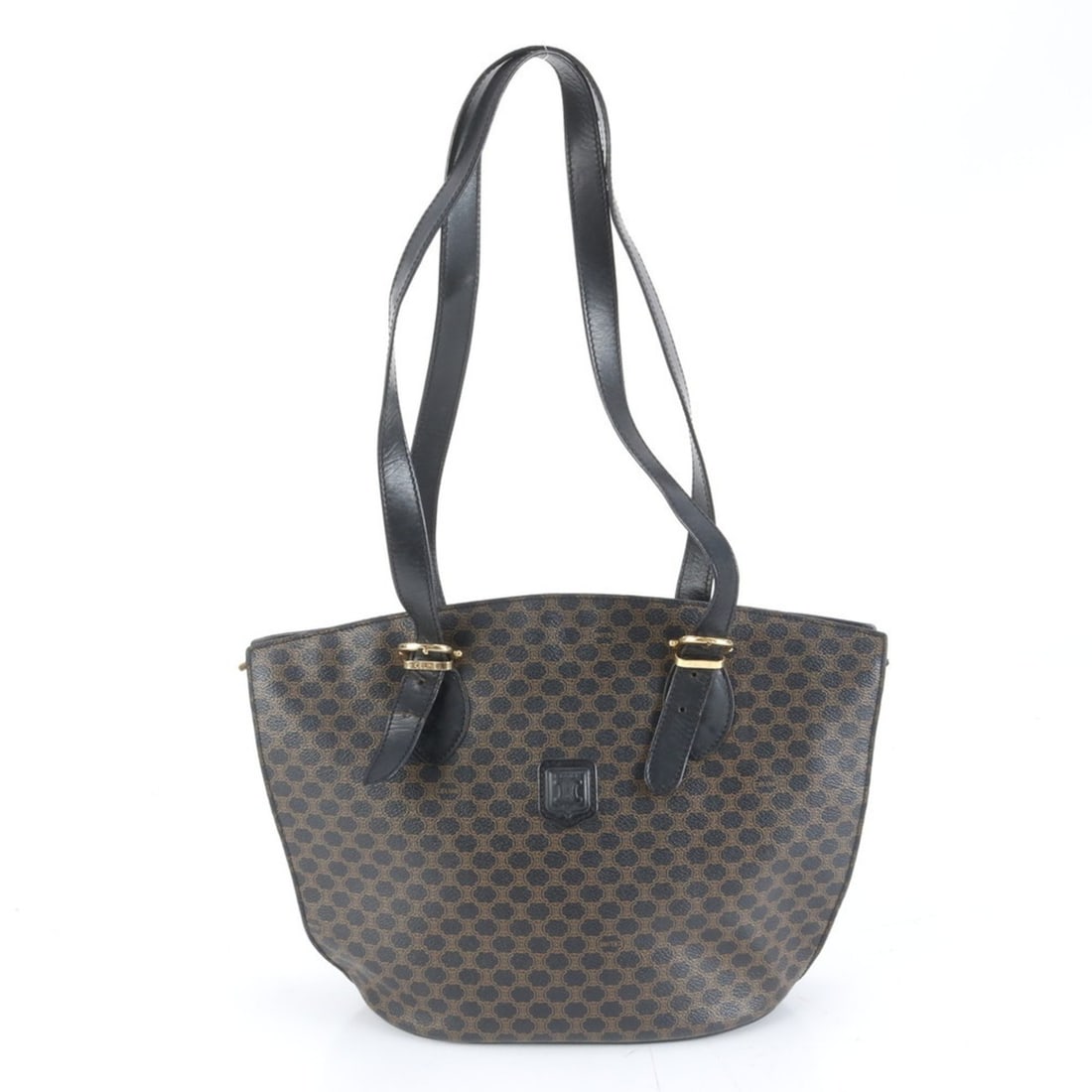 Celine Macadam Leather Tote Bag Shoulder Handbag Brown Women's: --- Catalog ---Category: SizeSize (HxWxD): 24cm x 26cm x 13cm / 9.44'' x 10.23'' x 5.11''Category: DesignType: Handbag, Shoulder bag, Tote bagColor: Black, BrownGender: WomenMaterial: Leather , Coated