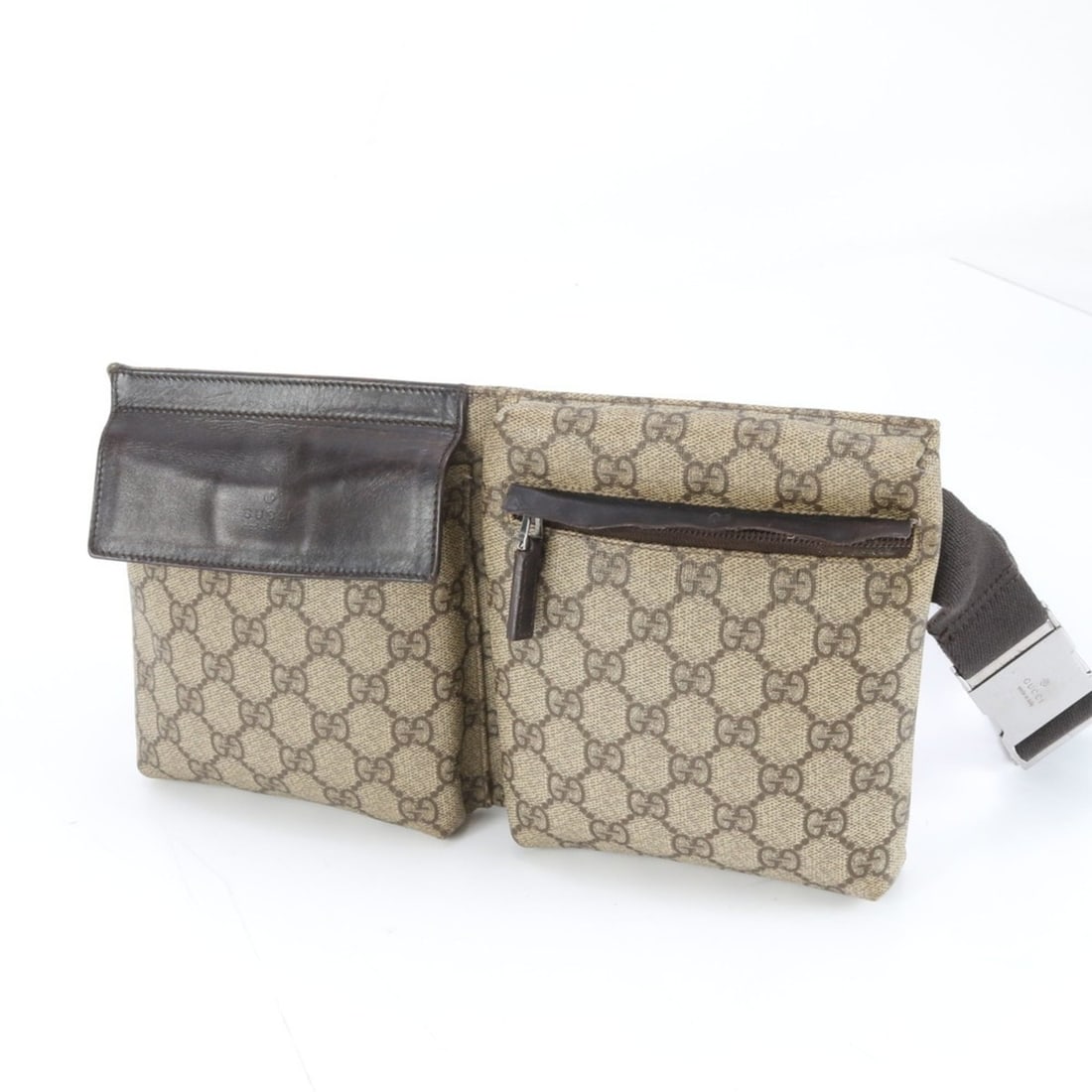 Gucci GG Supreme 28566 Leather Body Bag/Waist Pouch/Shoulder Bag Brown Men's: --- Catalog ---Category: SizeSize (HxWxD): 16cm x 30cm x 3cm / 6.29'' x 11.81'' x 1.18''Category: DesignType: Pouch, Shoulder bag, Sling bagColor: BrownGender: MenMaterial: Leather , Coated canvas Cat