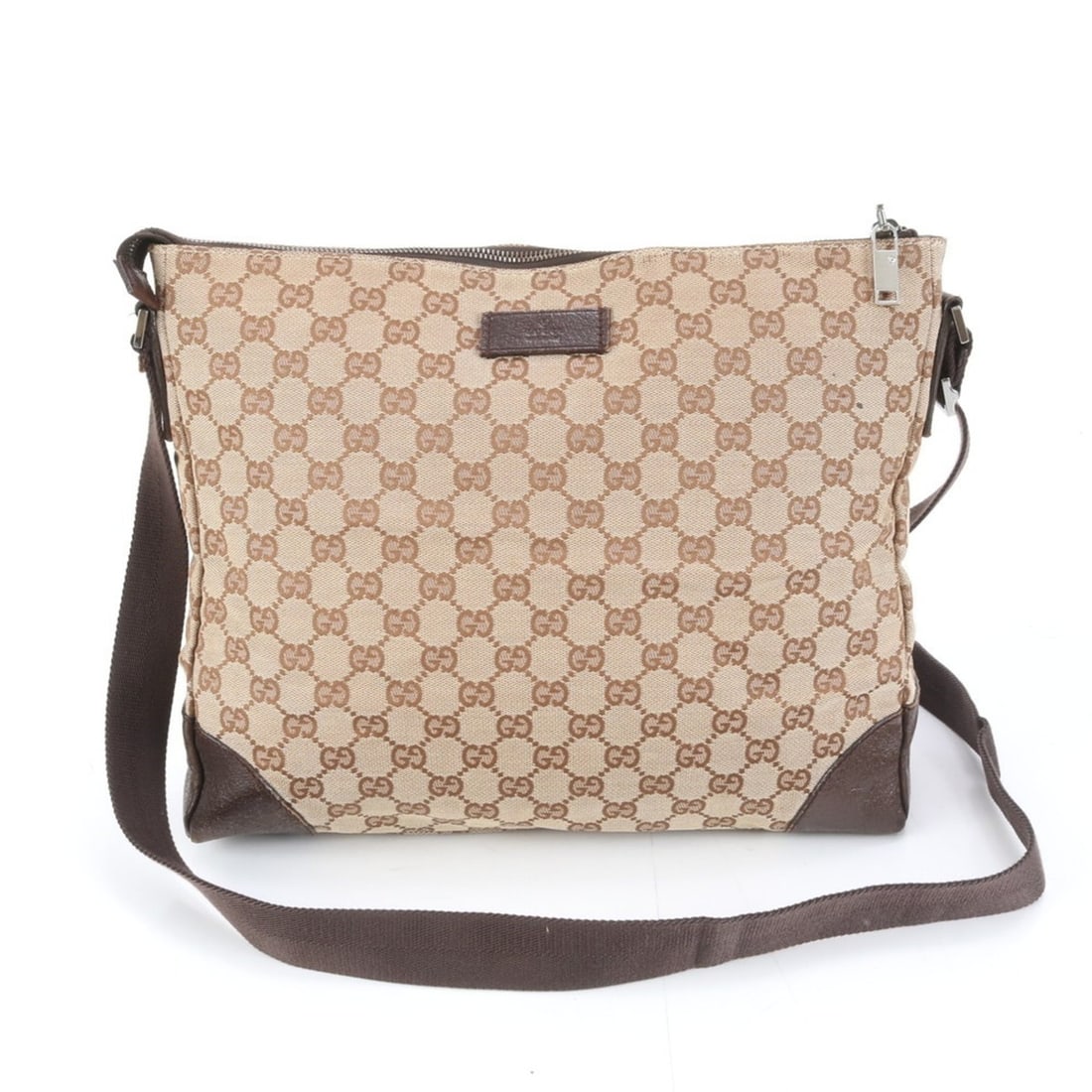 Gucci GG Canvas 110054 Leather Shoulder Bag Messenger Brown Men's: --- Catalog ---Category: SizeSize (HxWxD): 30cm x 35cm x 10cm / 11.81'' x 13.77'' x 3.93''Category: DesignType: Shoulder bagColor: BrownGender: MenMaterial: Leather , Canvas Category: GeneralMPN: 1100