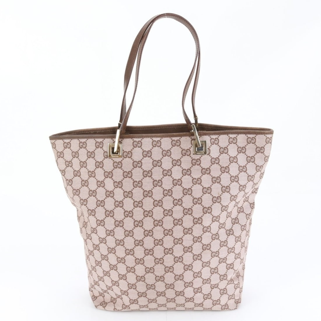 Gucci GG Canvas Leather Tote Bag with Control Card 002-1098 Women's Shoulder: --- Catalog ---Category: SizeSize (HxWxD): 30cm x 25cm x 12cm / 11.81'' x 9.84'' x 4.72''Category: DesignType: Shoulder bag, Tote bagColor: Brown, Pink beigeGender: WomenMaterial: Leather , Canvas Cat