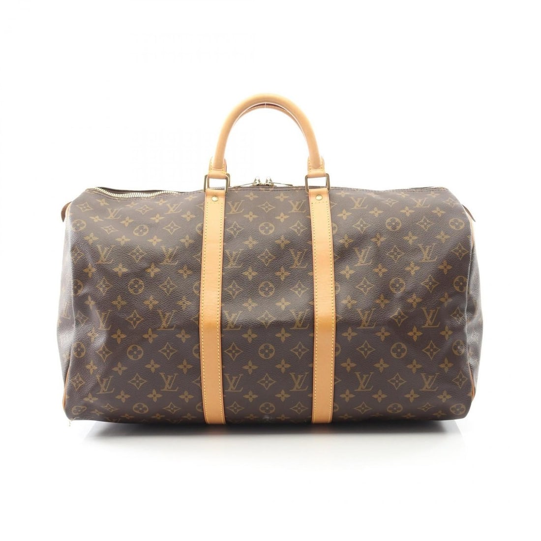 Louis Vuitton Keepall 50 Boston Bag, Coated Canvas and Leather, Monogram, Brown, Men's Women's,: --- Catalog ---Category: SizeSize (HxWxD): 28cm x 51cm x 21.5cm / 11.02'' x 20.07'' x 8.46''Category: DesignType: Boston bagColor: BrownGender: Men,WomenMaterial: Coated canvas , Leather Category: Gen
