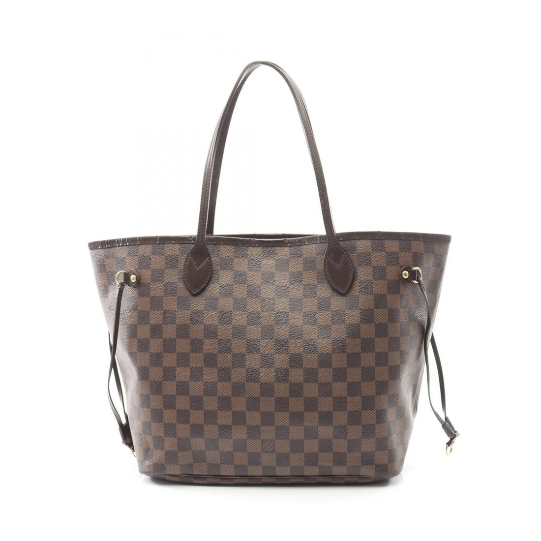 Louis Vuitton Neverfull MM Tote Bag, Coated Canvas and Leather with Damier Finish, Brown, Women's,: --- Catalog ---Category: SizeSize (HxWxD): 29cm x 32cm x 15cm / 11.41'' x 12.59'' x 5.9''Category: DesignType: Tote bagColor: Brown, EbeneGender: WomenMaterial: Coated canvas , Leather Category: Gener