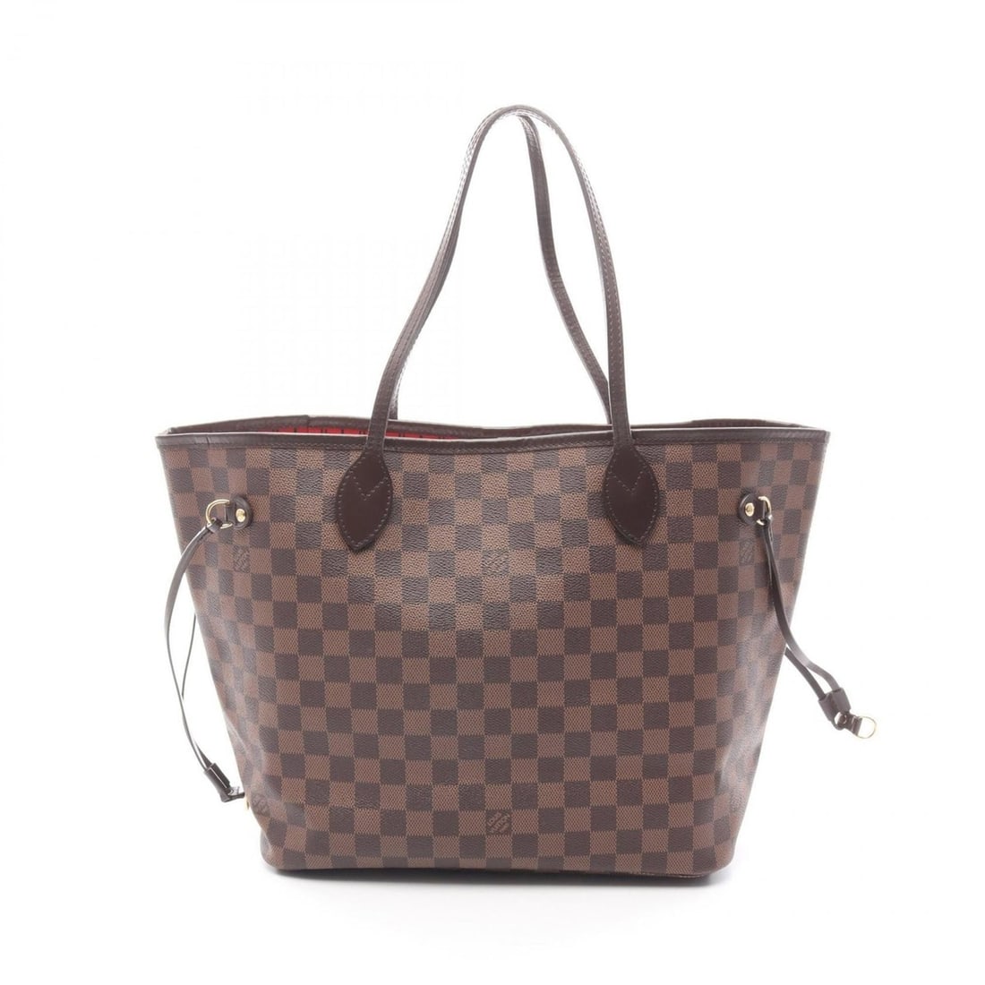 Louis Vuitton Neverfull MM Tote Bag, Coated Canvas and Leather with Damier Finish, Brown, Women's,: --- Catalog ---Category: SizeSize (HxWxD): 29cm x 32cm x 15cm / 11.41'' x 12.59'' x 5.9''Category: DesignType: Tote bagColor: Brown, EbeneGender: WomenMaterial: Coated canvas , Leather Category: Gener