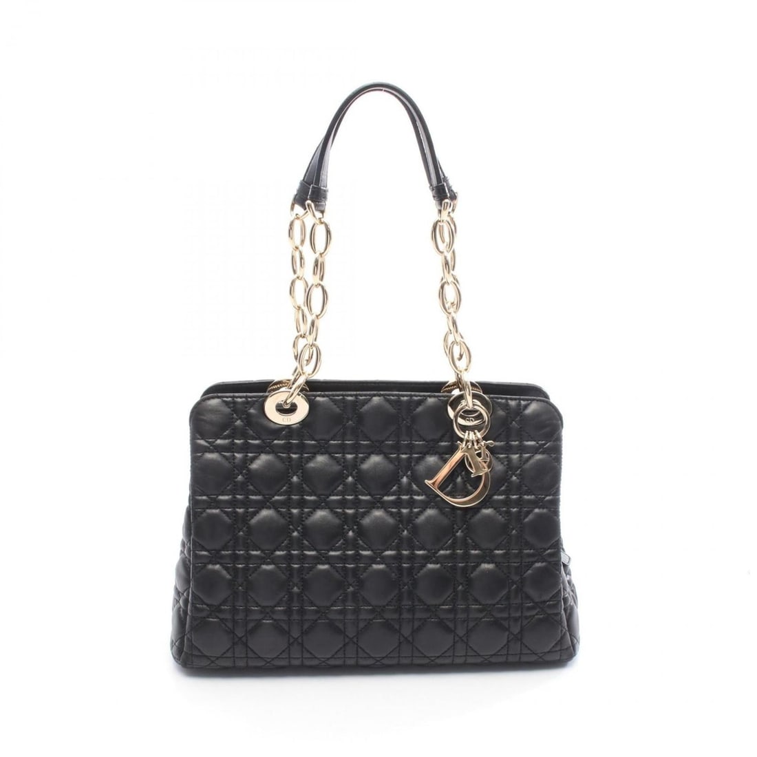 Christian Dior Dior Lady Cannage Tote Bag, Leather, Women's, Black: --- Catalog ---Category: SizeSize (HxWxD): 21cm x 31cm x 12cm / 8.26'' x 12.2'' x 4.72''Category: DesignType: Tote bagColor: BlackGender: WomenMaterial: Leather Category: GeneralBrand: Christian Dior-