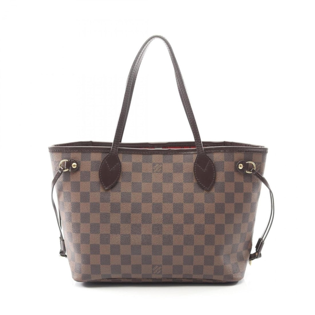 Louis Vuitton Neverfull PM Tote Bag, Coated Canvas and Leather with Damier Finish, Brown, Women's,: --- Catalog ---Category: SizeSize (HxWxD): 22cm x 29cm x 12.5cm / 8.66'' x 11.41'' x 4.92''Category: DesignType: Tote bagColor: Brown, EbeneGender: WomenMaterial: Coated canvas , Leather Category: Gen