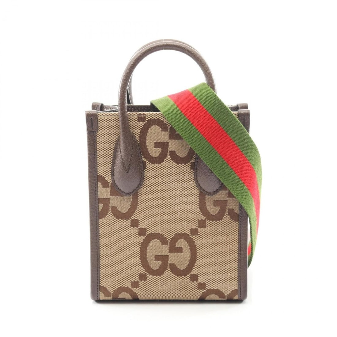 Gucci Jumbo GG Tote Bag, Canvas and Leather, Women's, Beige Brown, 699406: --- Catalog ---Category: SizeSize (HxWxD): 19cm x 15.5cm x 6.5cm / 7.48'' x 6.1'' x 2.55''Category: DesignType: Tote bagColor: Beige, BrownGender: WomenMaterial: Canvas , Leather Category: GeneralMPN: