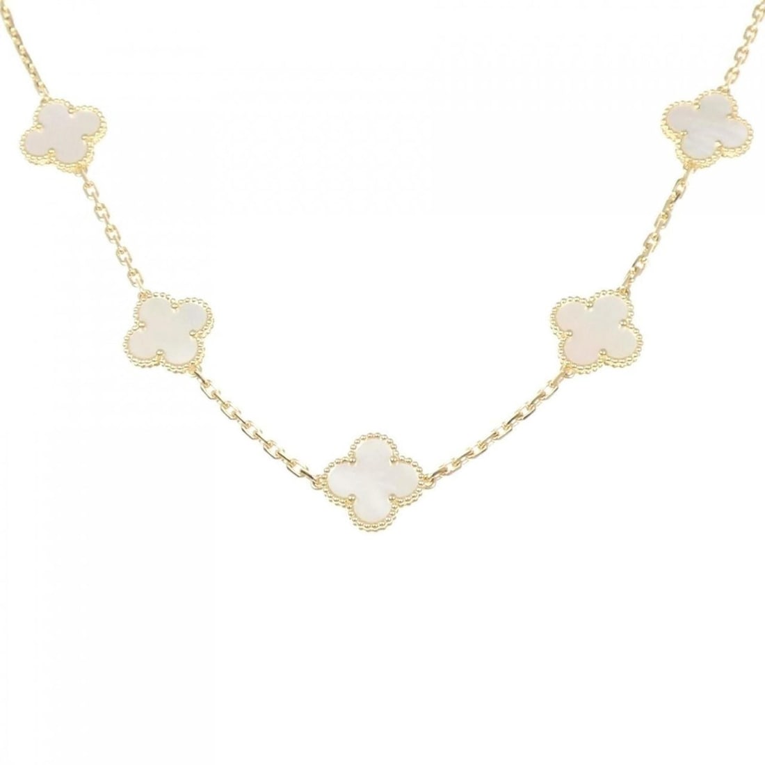 Van Cleef & Arpels Vintage Alhambra 10 Motif Necklace: --- Catalog ---Category: SizeNeck Circumference: 42 cm / 16.53''Category: DesignGender: WomenMaterial: Yellow gold (18K)Necklace Type: NecklaceCategory: GeneralMPN: VCARA42800Brand: Van Cleef & Arpels