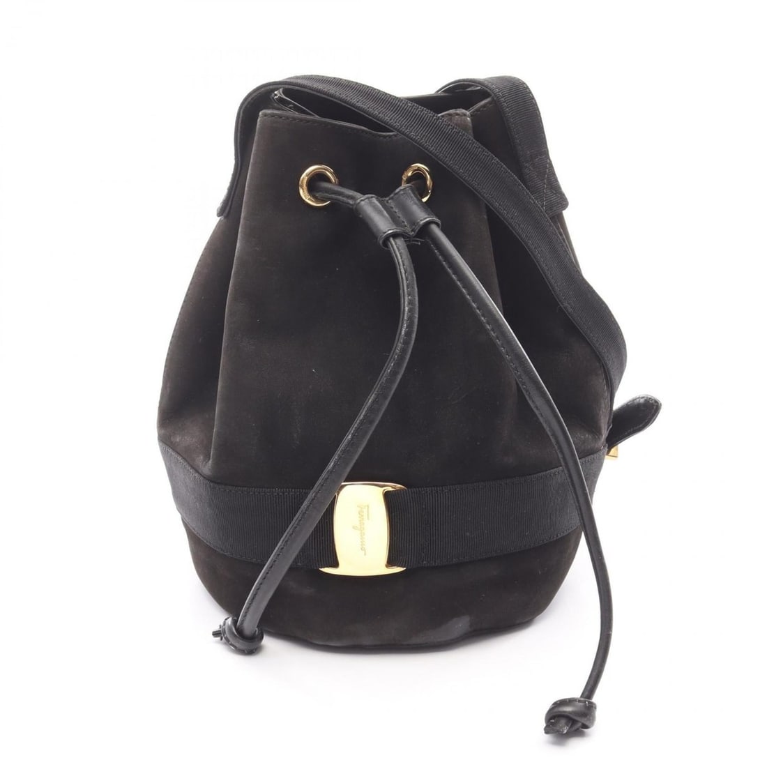 Salvatore Ferragamo Vara Shoulder Bag, Suede, Women's, Black, Size 21, 4179: --- Catalog ---Category: SizeSize (HxWxD): 23cm x 16cm x 16cm / 9.05'' x 6.29'' x 6.29''Strap Length: 99cm - 107cm / 38.97'' - 42.12''Category: DesignType: Shoulder bagColor: BlackGender: WomenMateria