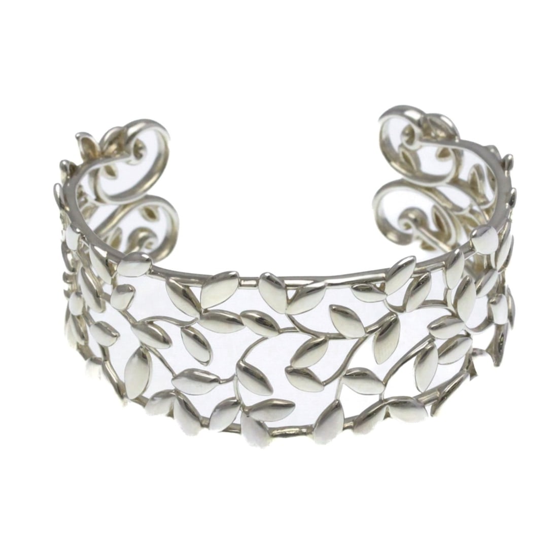Tiffany Olive Leaf Bangle Silver 925 No Stone Bangle Silver: --- Catalog ---Category: SizeWidth: 2.6cm / 1.02''Length: 16cm / 6.29''Weight: 28.7g / 1.01oz.Category: DesignType: BangleColor: SilverMetal: SilverStone: No StoneStyle: FashionGender: Men,WomenMateri