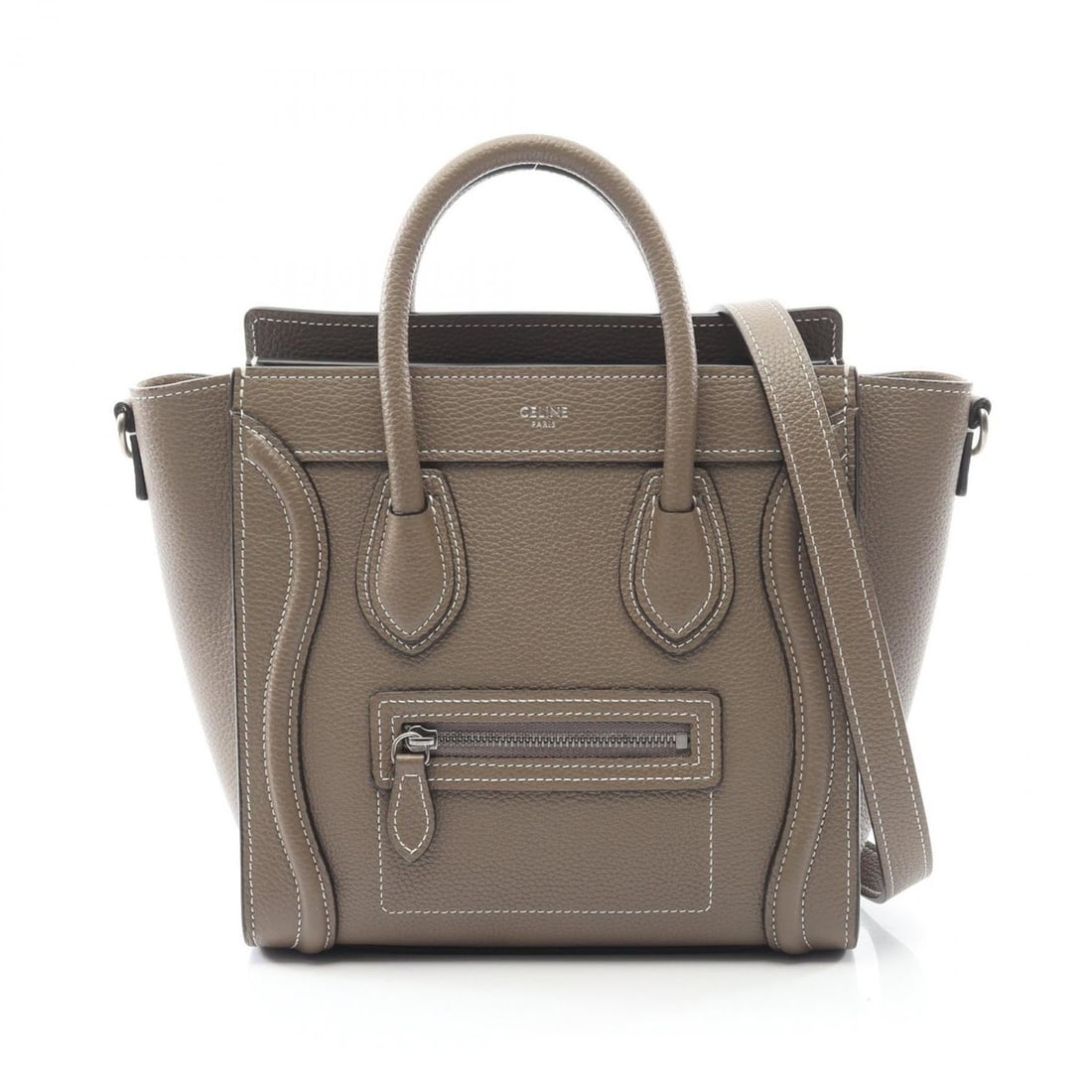 Celine Luggage Nano Shopper Handbag, Leather, Women's, Gray: --- Catalog ---Category: SizeSize (HxWxD): 20cm x 20cm x 9cm / 7.87'' x 7.87'' x 3.54''Category: DesignType: HandbagColor: GrayGender: WomenMaterial: Leather Category: GeneralBrand: Celine--- Item Lis