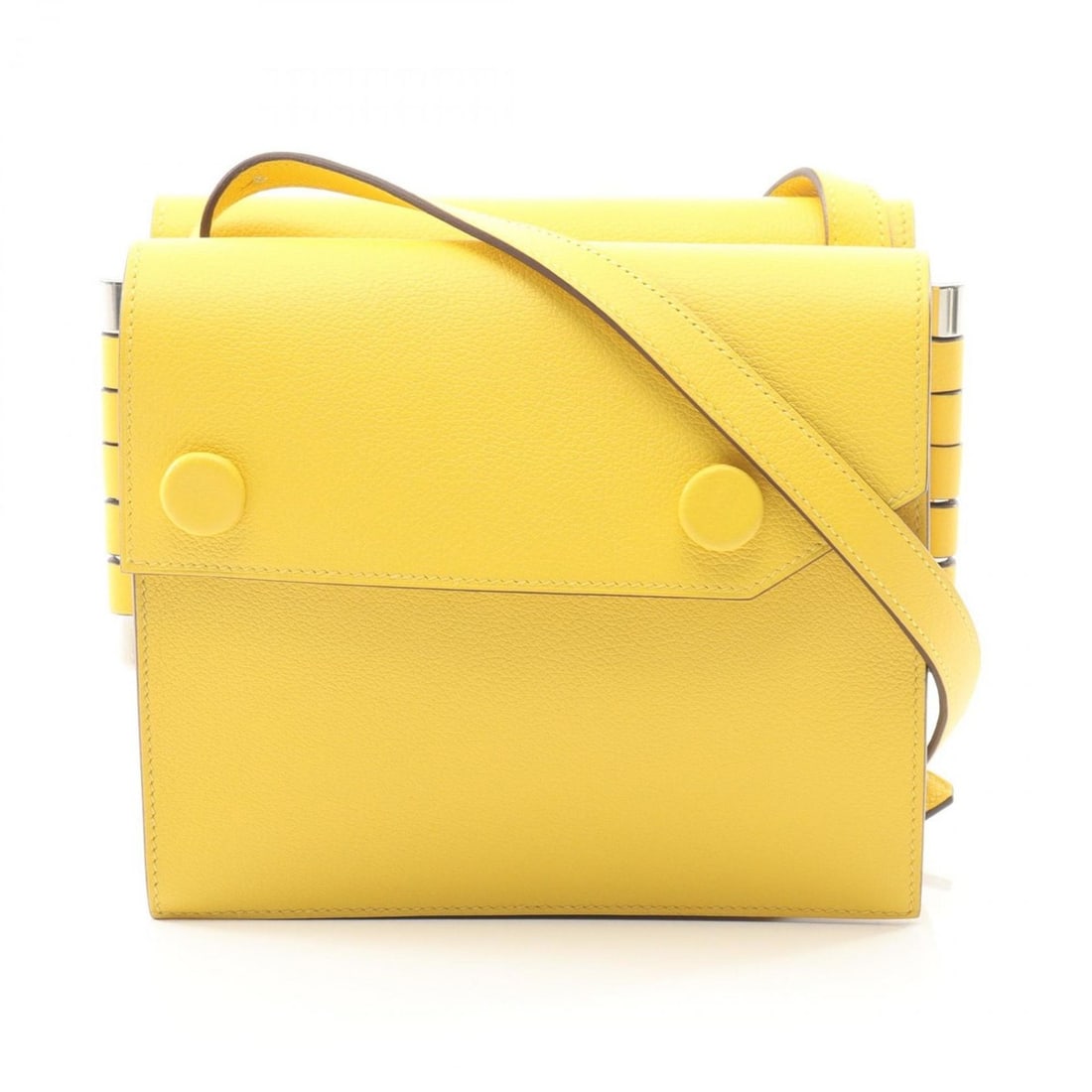 Hermes Hermès Twins Shoulder Bag, Leather, Evercolor, Women's, Yellow, 077809CK: --- Catalog ---Category: SizeSize (HxWxD): 15cm x 18cm / 5.9'' x 7.08''Category: DesignType: Shoulder bagColor: YellowGender: WomenMaterial: Leather Hardware Color: SilverCategory: GeneralMPN: 077809C