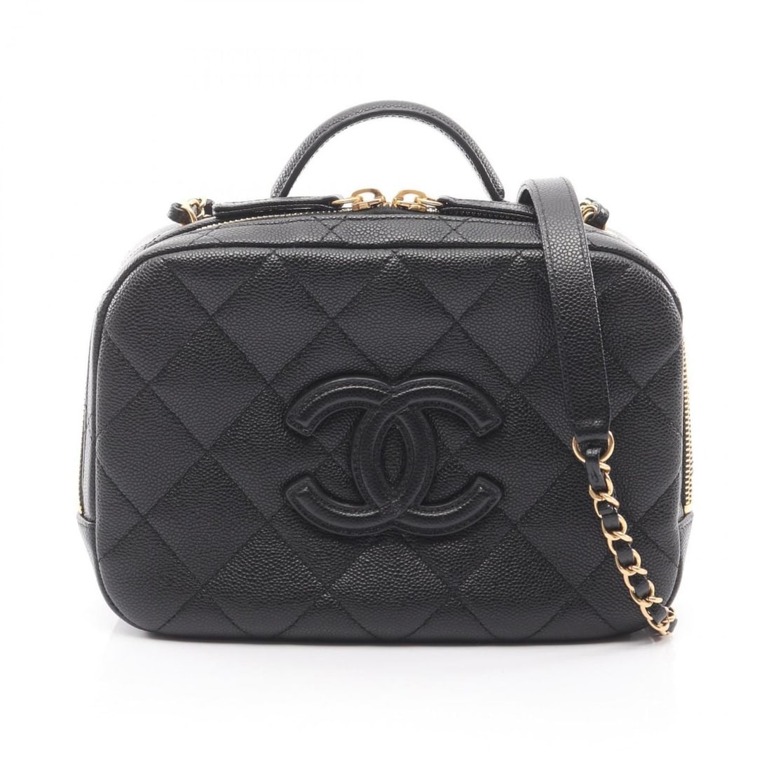 CHANEL Matelasse Shoulder Bag in Grained Calfskin Leather, Women's, Black: --- Catalog ---Category: SizeSize (HxWxD): 15cm x 22cm x 8cm / 5.9'' x 8.66'' x 3.14''Category: DesignType: Shoulder bagColor: BlackGender: WomenMaterial: Leather Hardware Color: GoldCategory: General