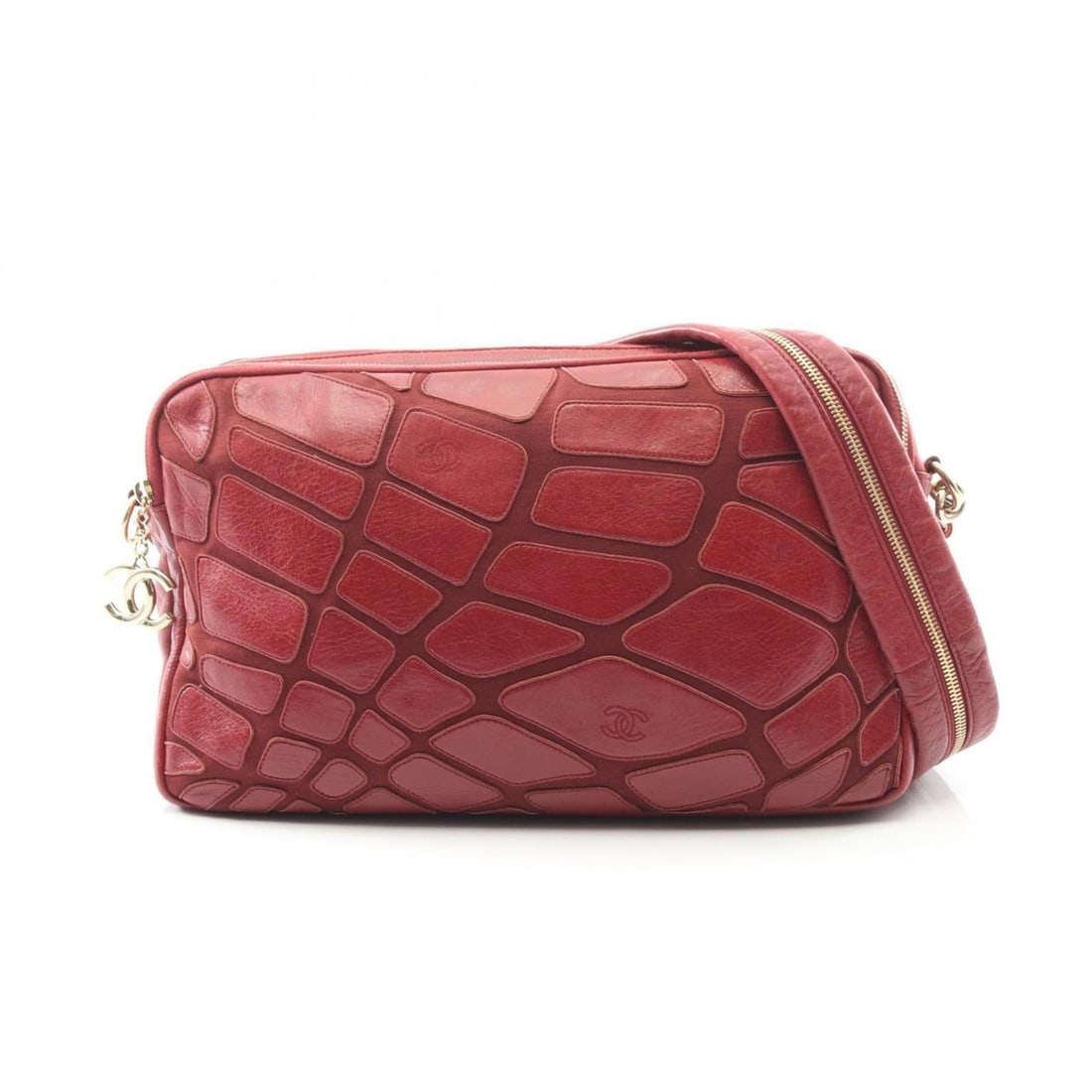 Chanel Coco Mark Shoulder Bag, Lambskin Canvas, Women's, Bordeaux: --- Catalog ---Category: SizeSize (HxWxD): 22cm x 33cm / 8.66'' x 12.99''Category: DesignType: Shoulder bagColor: BordeauxGender: WomenMaterial: Canvas , Leather Hardware Color: GoldLeather/Fur Type: