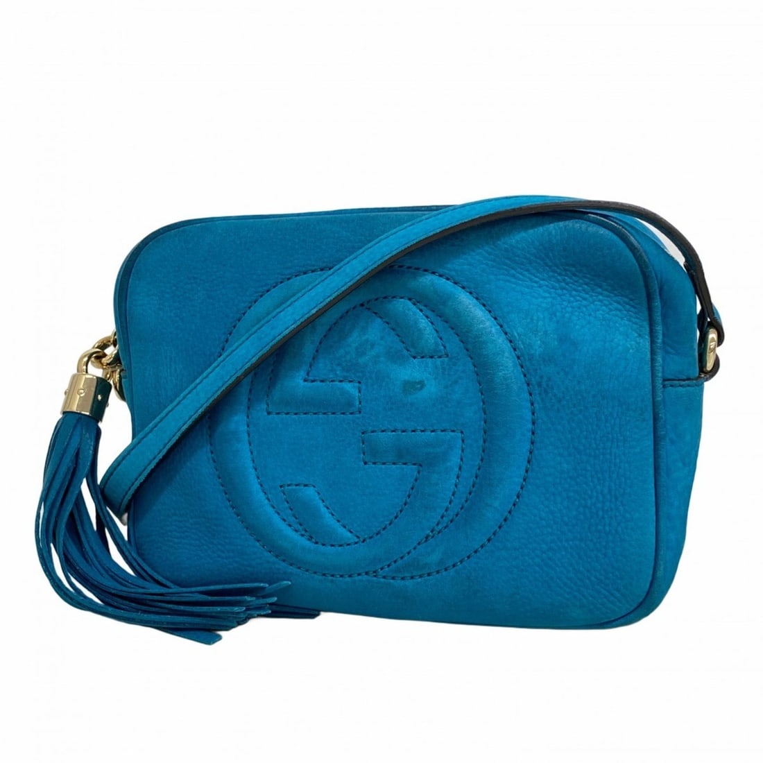 Gucci Soho Shoulder Bag 308364 Leather Blue Champagne Women's: --- Catalog ---Category: SizeSize (HxWxD): 15cm x 20cm x 6cm / 5.9'' x 7.87'' x 2.36''Category: DesignType: Shoulder bagColor: BlueGender: WomenMaterial: Leather Hardware Color: Champagne goldCategory