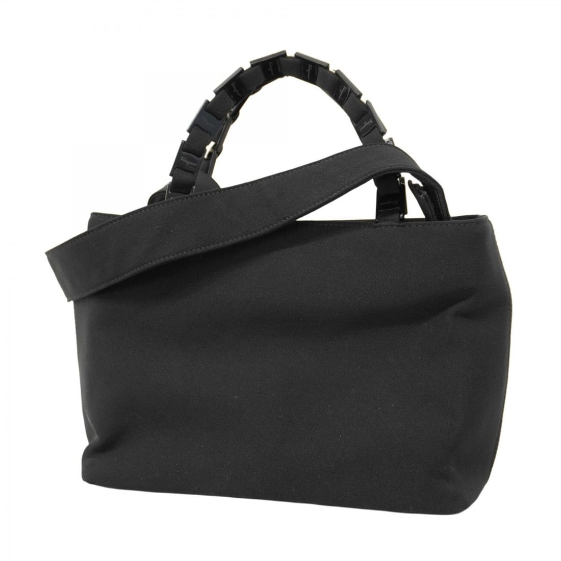 Salvatore Ferragamo Vara Nylon Canvas Handbag, Black, 2-Way Bag for Women: --- Catalog ---Category: SizeSize (HxWxD): 16.5cm x 22cm x 10cm / 6.49'' x 8.66'' x 3.93''Category: DesignType: HandbagColor: BlackGender: WomenMaterial: Nylon canvas Hardware Color: SilverCategory: G