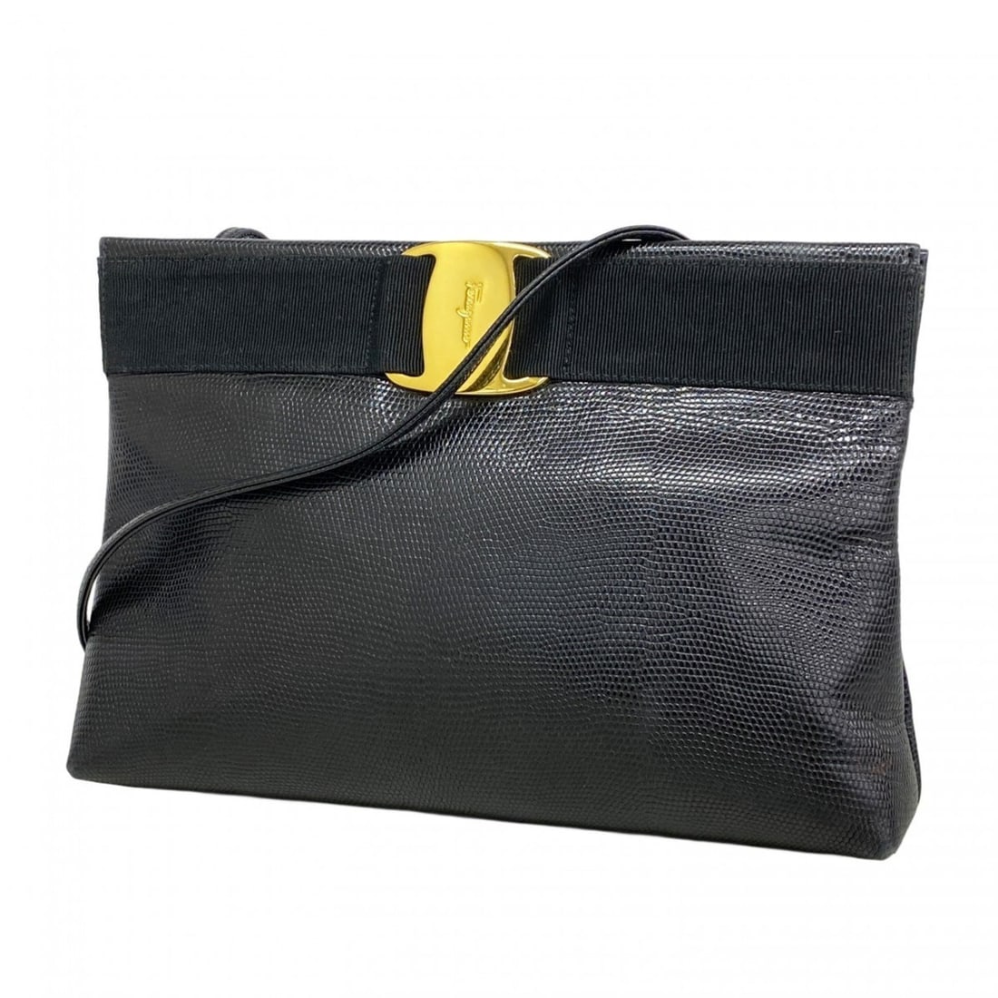 Salvatore Ferragamo Vara Leather Shoulder Bag, Black, Women's: --- Catalog ---Category: SizeSize (HxWxD): 20cm x 27.5cm x 5.5cm / 7.87'' x 10.82'' x 2.16''Category: DesignType: Shoulder bagColor: BlackGender: WomenMaterial: Leather Hardware Color: GoldCategory: G